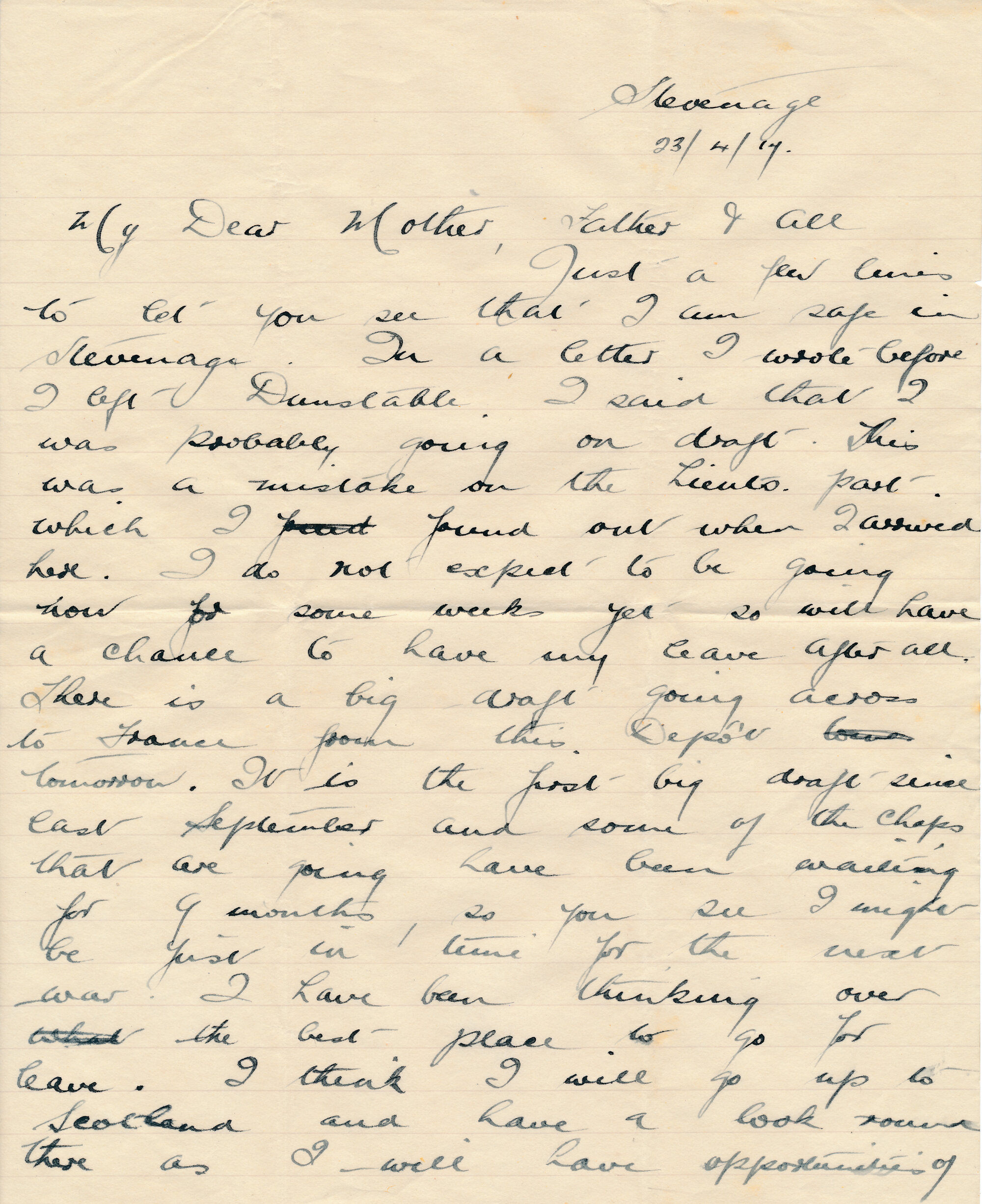 Christie Letter 23 April 1917