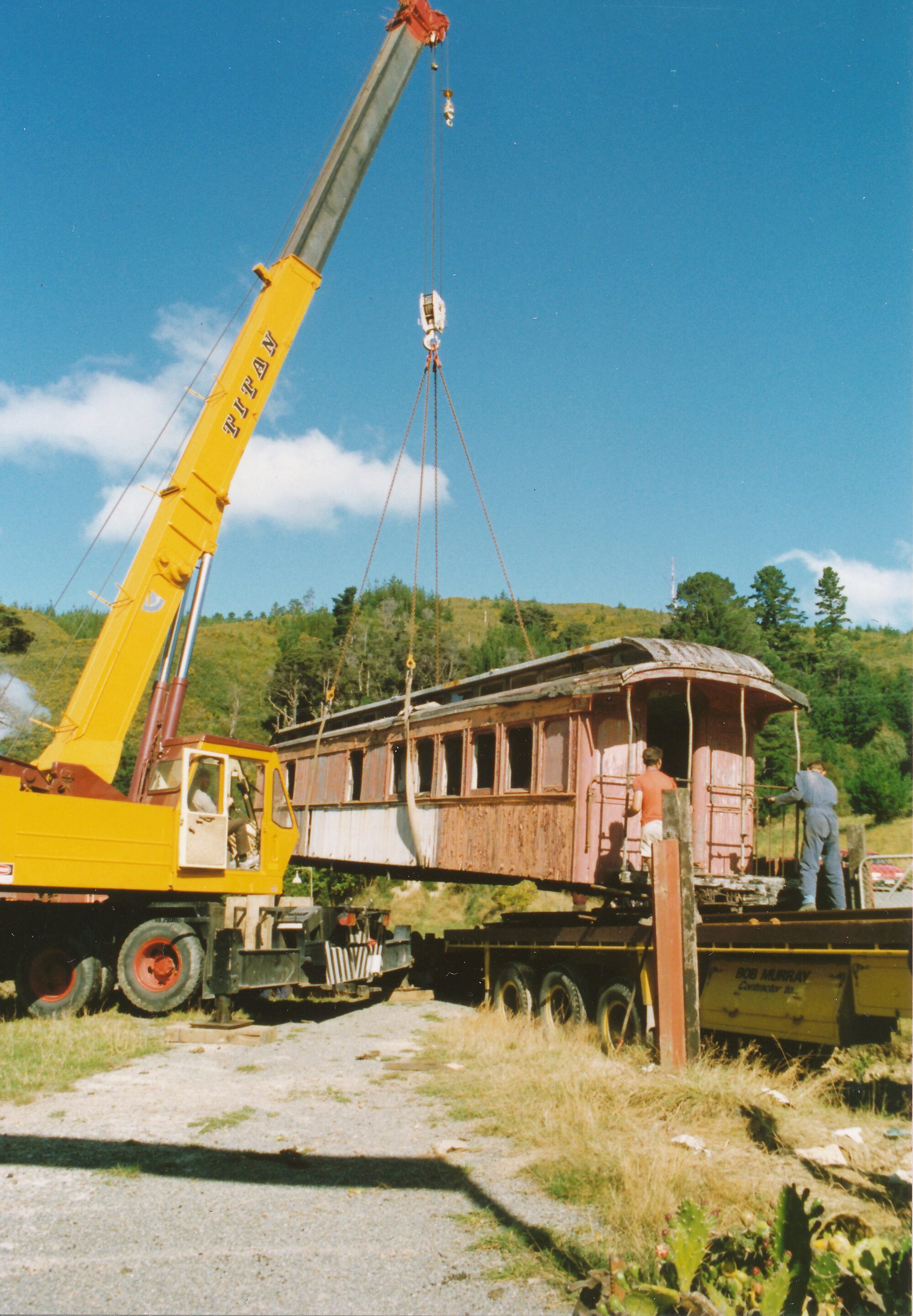 Silver Stream Railway; arrival of body of former WMR carriage No. 52.