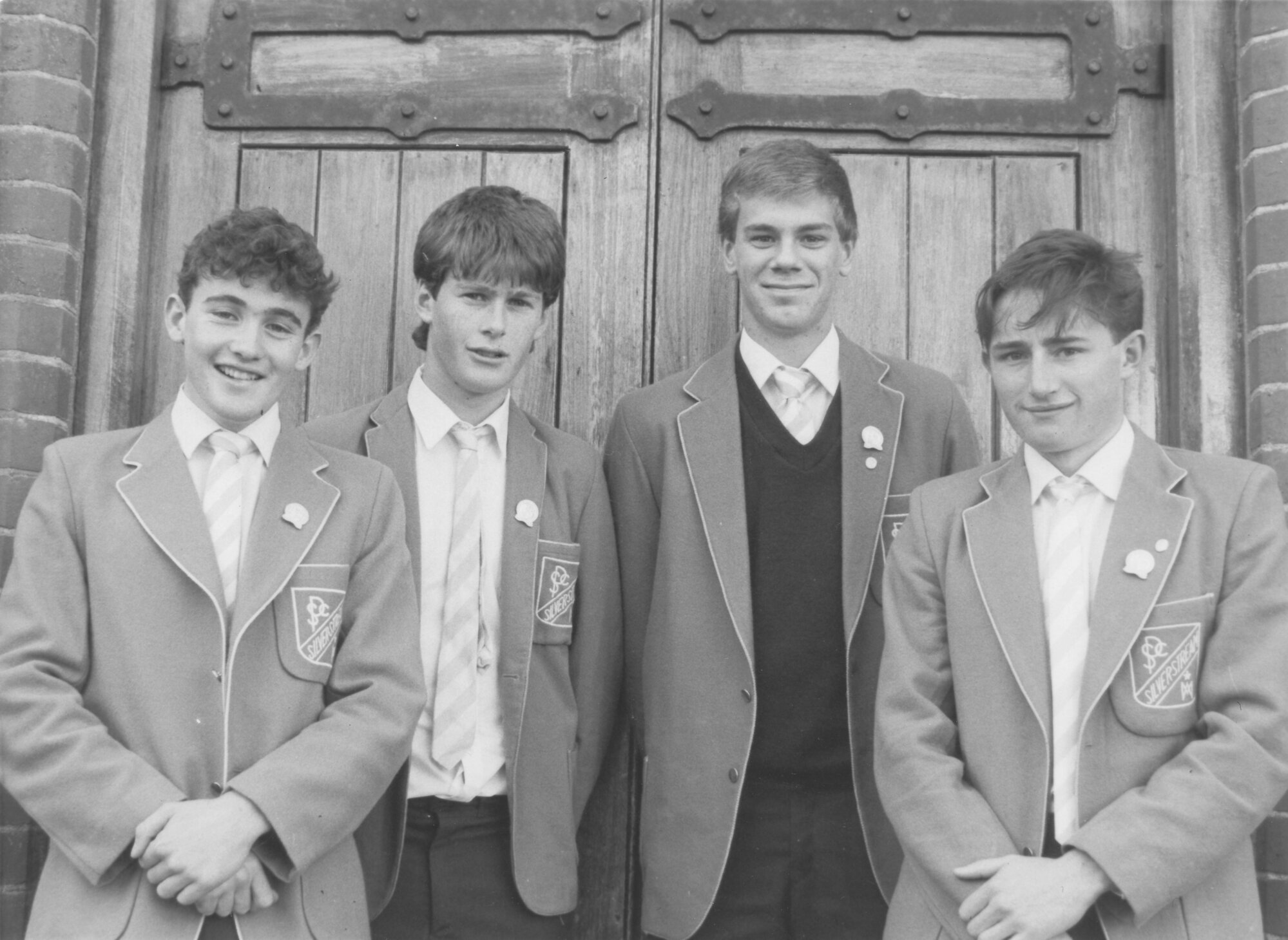 St Patrick's College; Duke of Edinburgh gold award winners Brendan Holland, Andrew Vavasour, Michael Sanders, Michael Hales.
