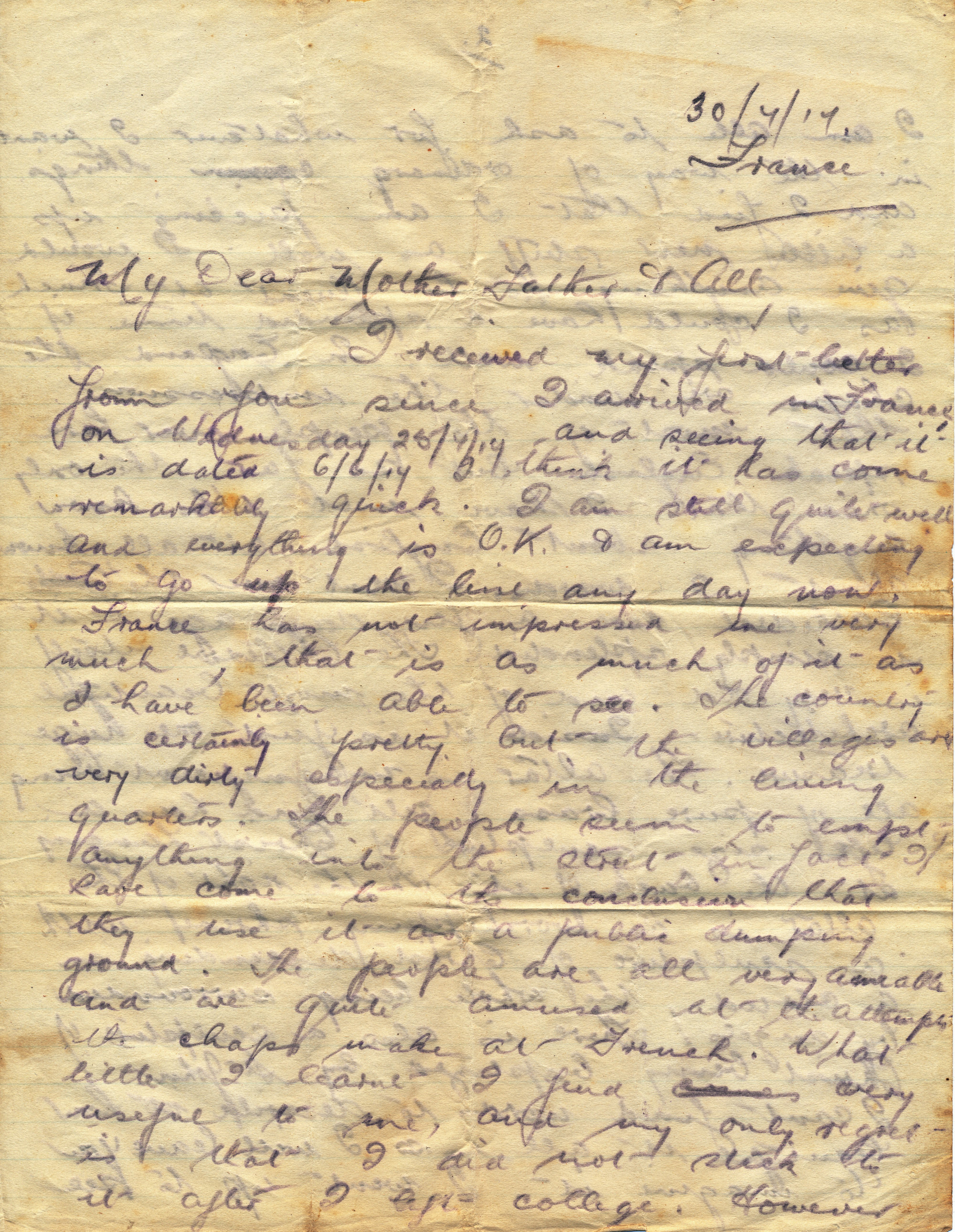 Christie Letter 30 July 1917