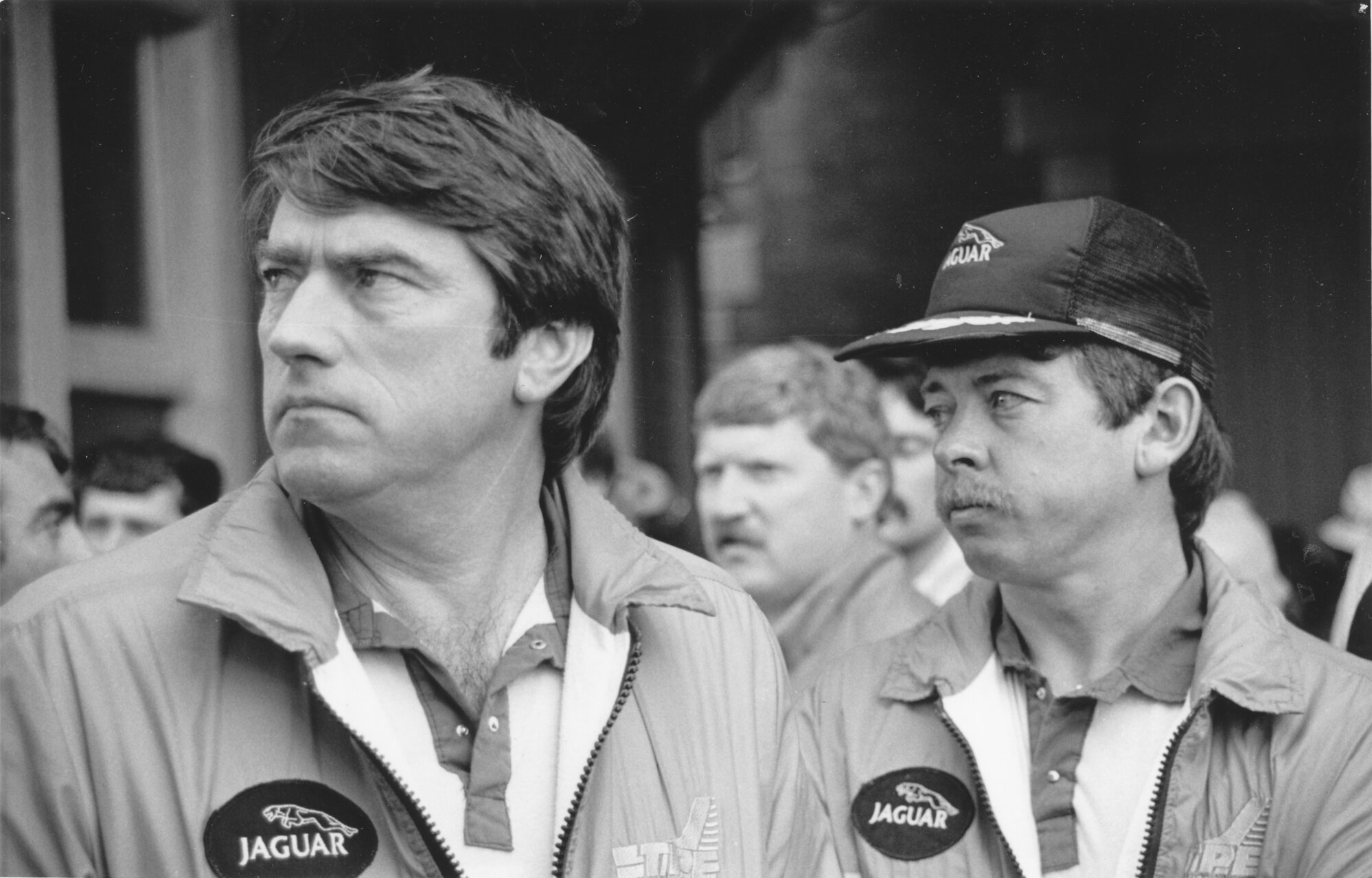 Wellington Nissan Mobil 500 road race; Alan Prince and Mike Hourigan;  their Jaguar XJS had withdrawn after crash in practice.