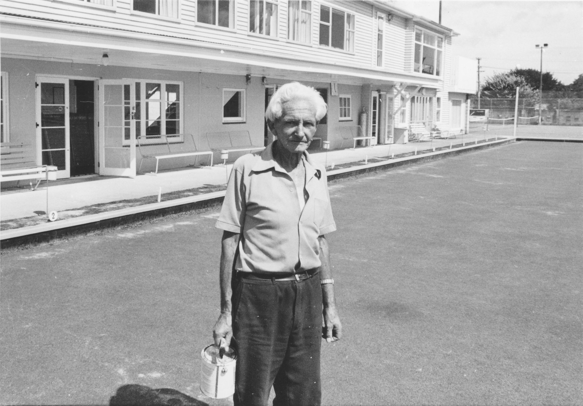 Upper Hutt Bowling Club, Exchange Street; committee member Morris White; one of many volunteer workers.