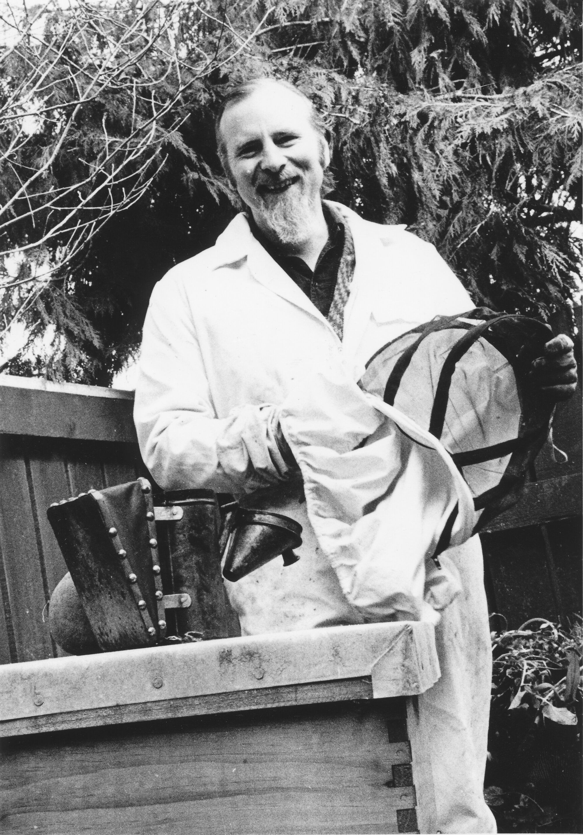 Reverend Craufurd Murray leaves St Hilda's Anglican church.