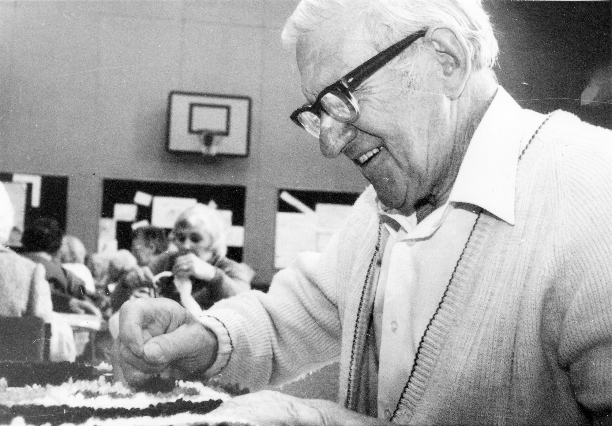 St Hilda's Anglican church Monday-morning Care and Craft sessions; Harry Thomas, 65, working on a rug.