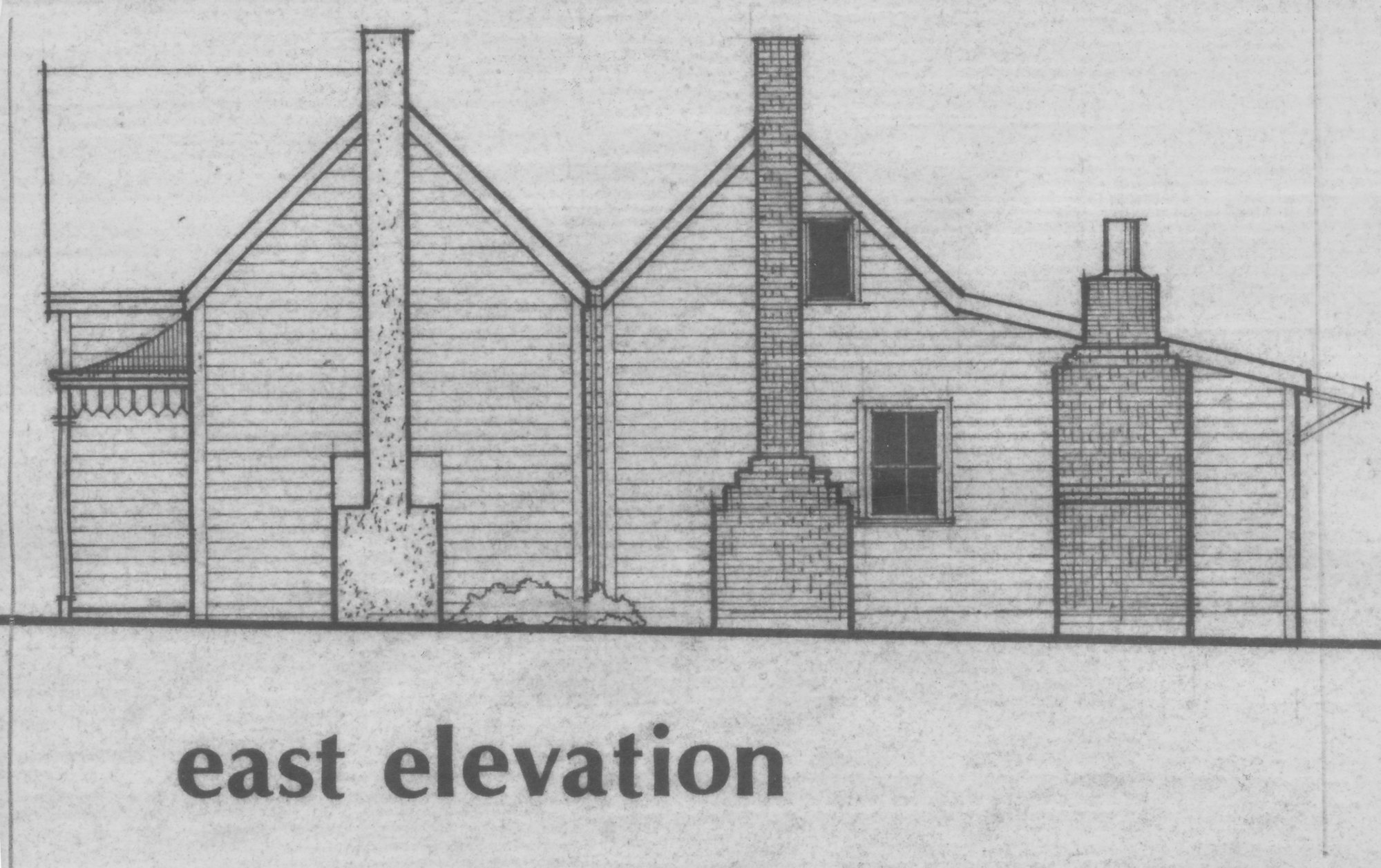 Golder cottage; architect's drawing; east elevation.