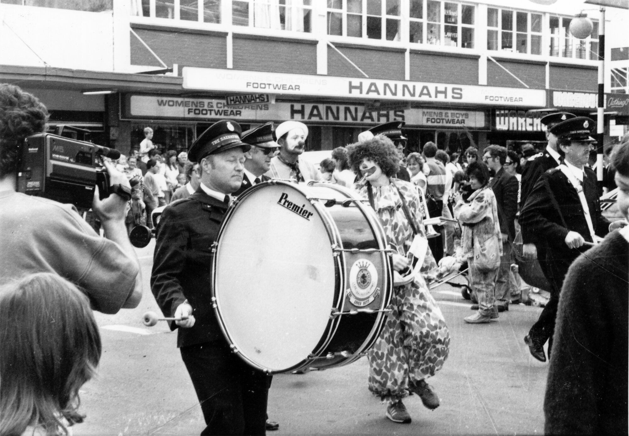 Christmas parade 1987; Salvation Army band.