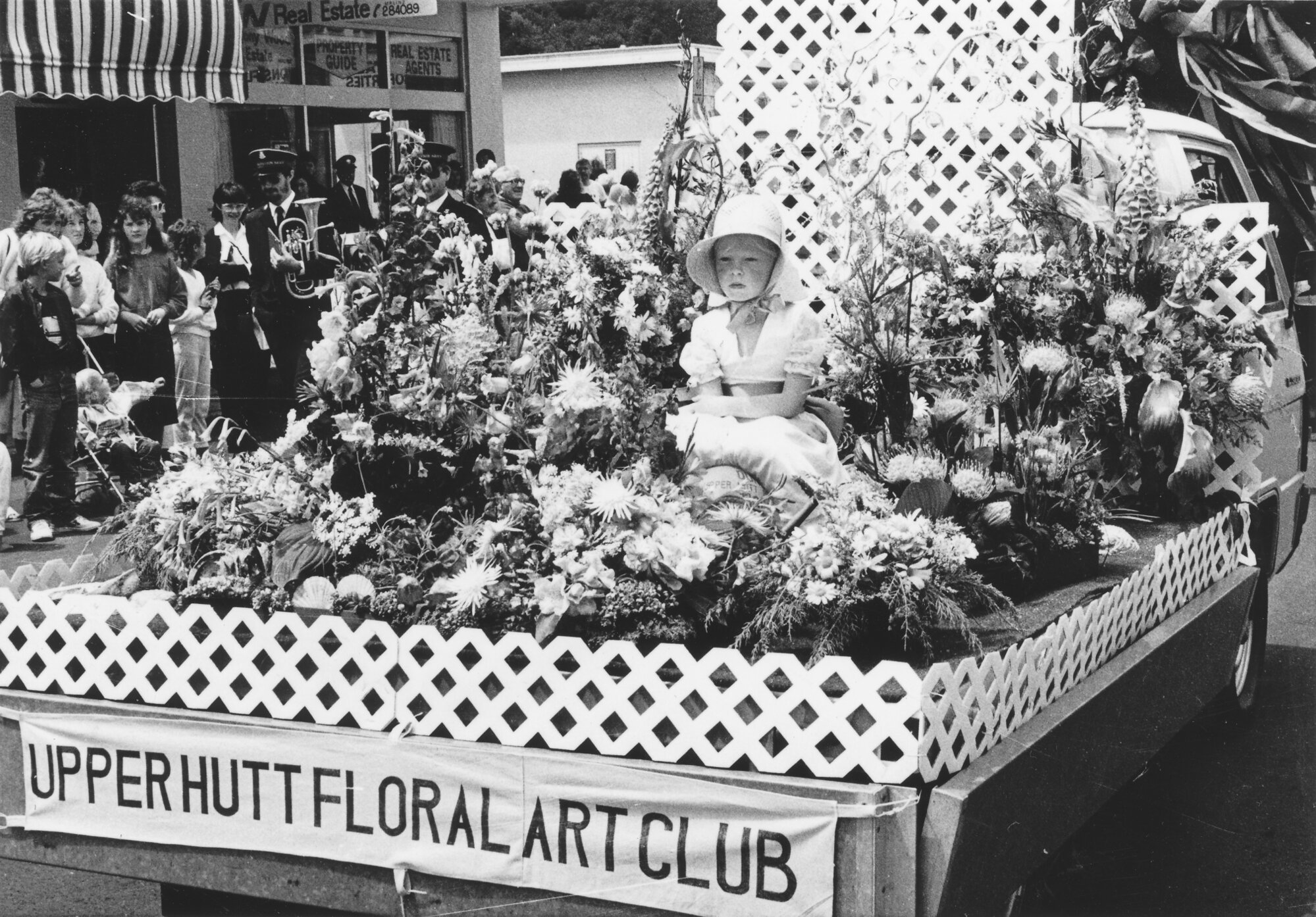 Christmas parade 1987; Floral Art Club; Amanda Edlin.