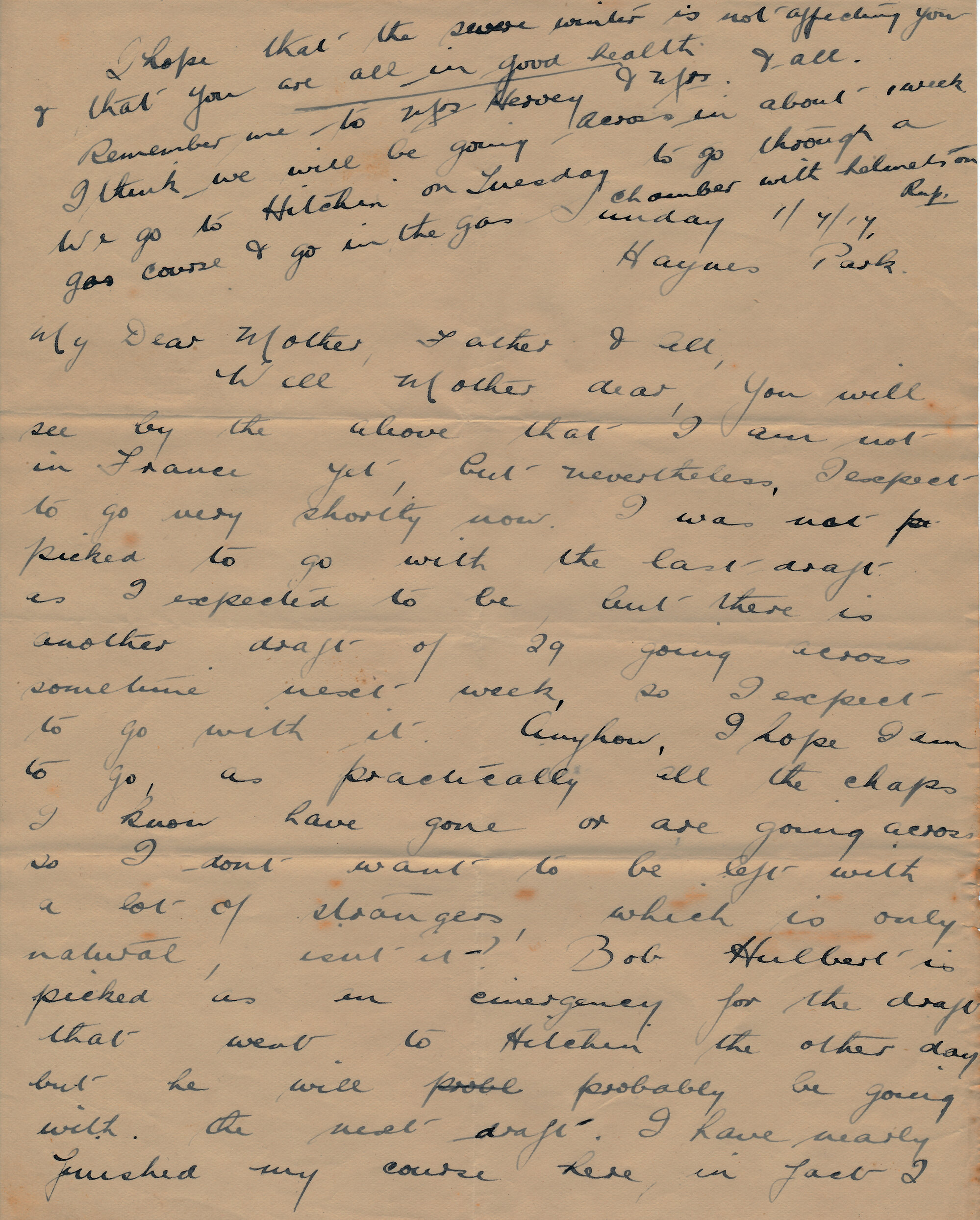 Christie letter 1 July 1917