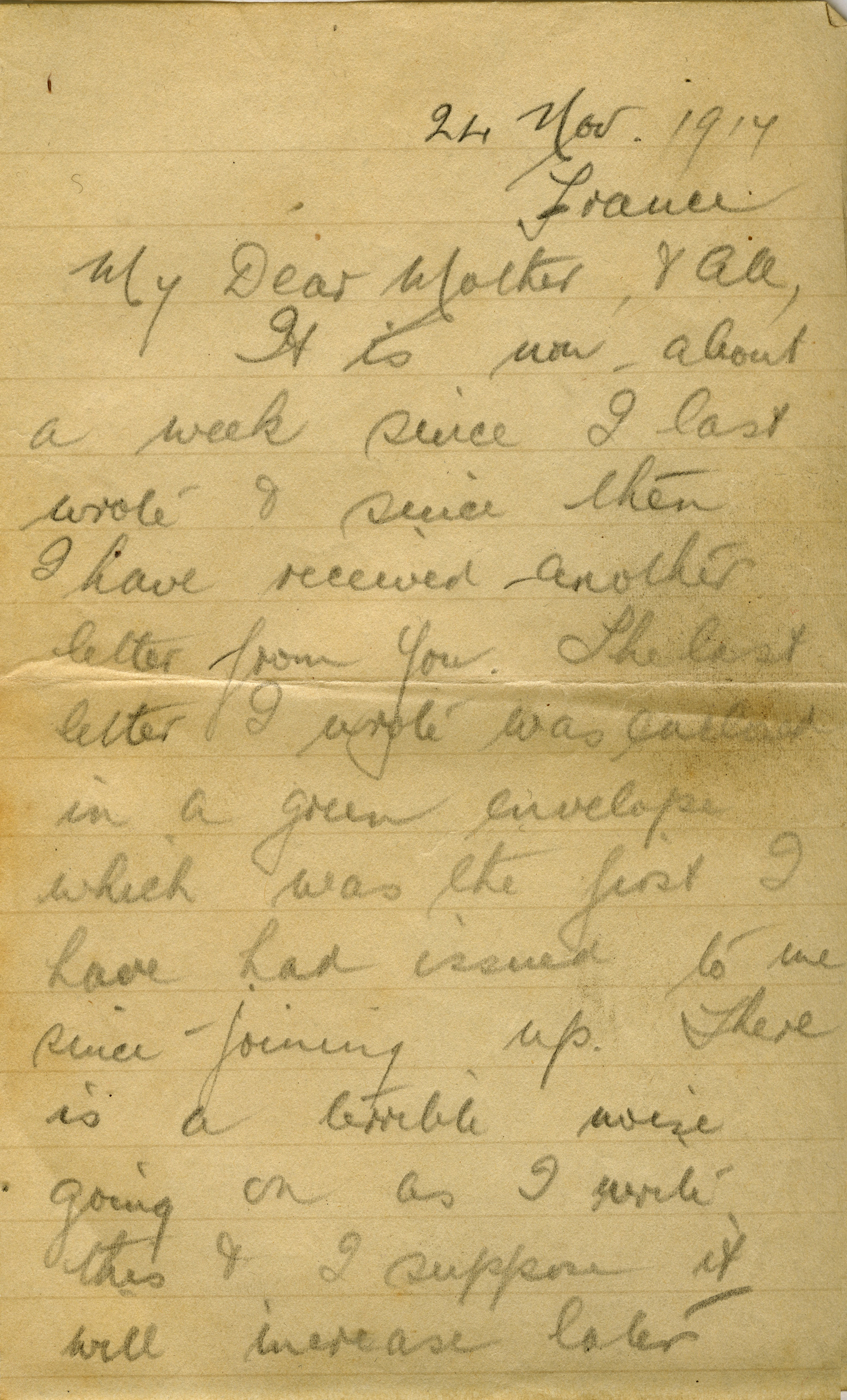 Christie Letter 24 November 1917