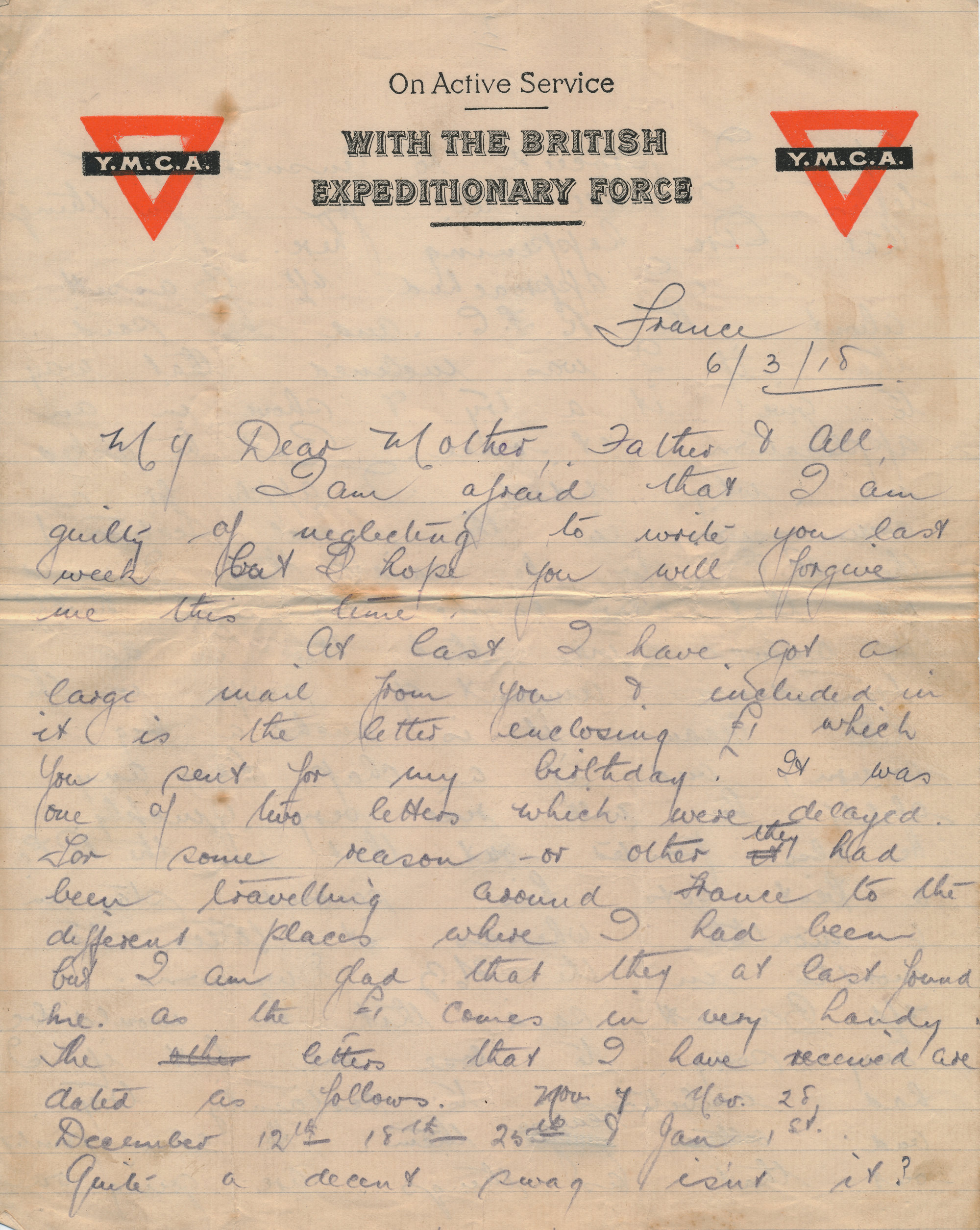 Christie Letter 6 March 1918