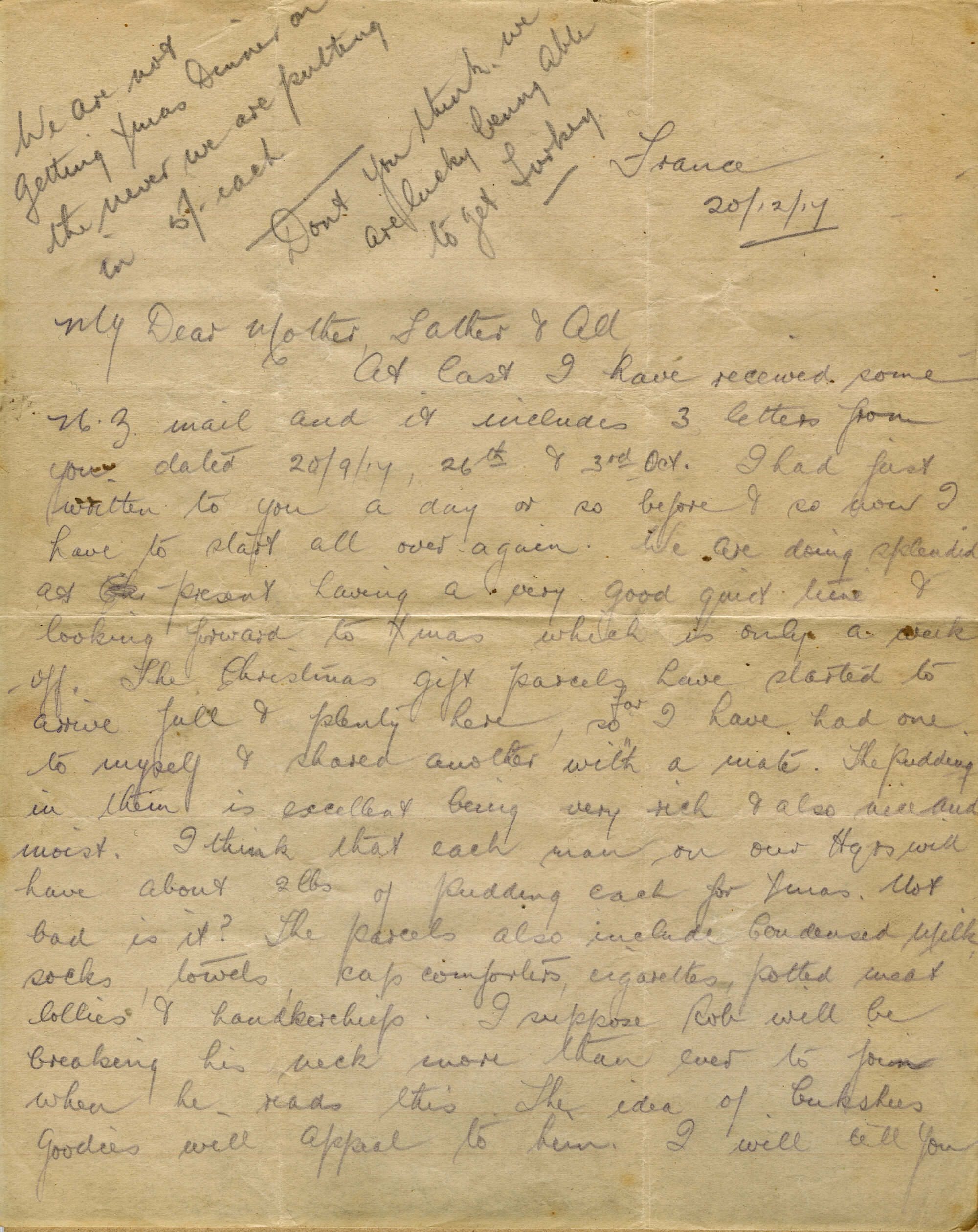 Christie Letter 20 December 1917