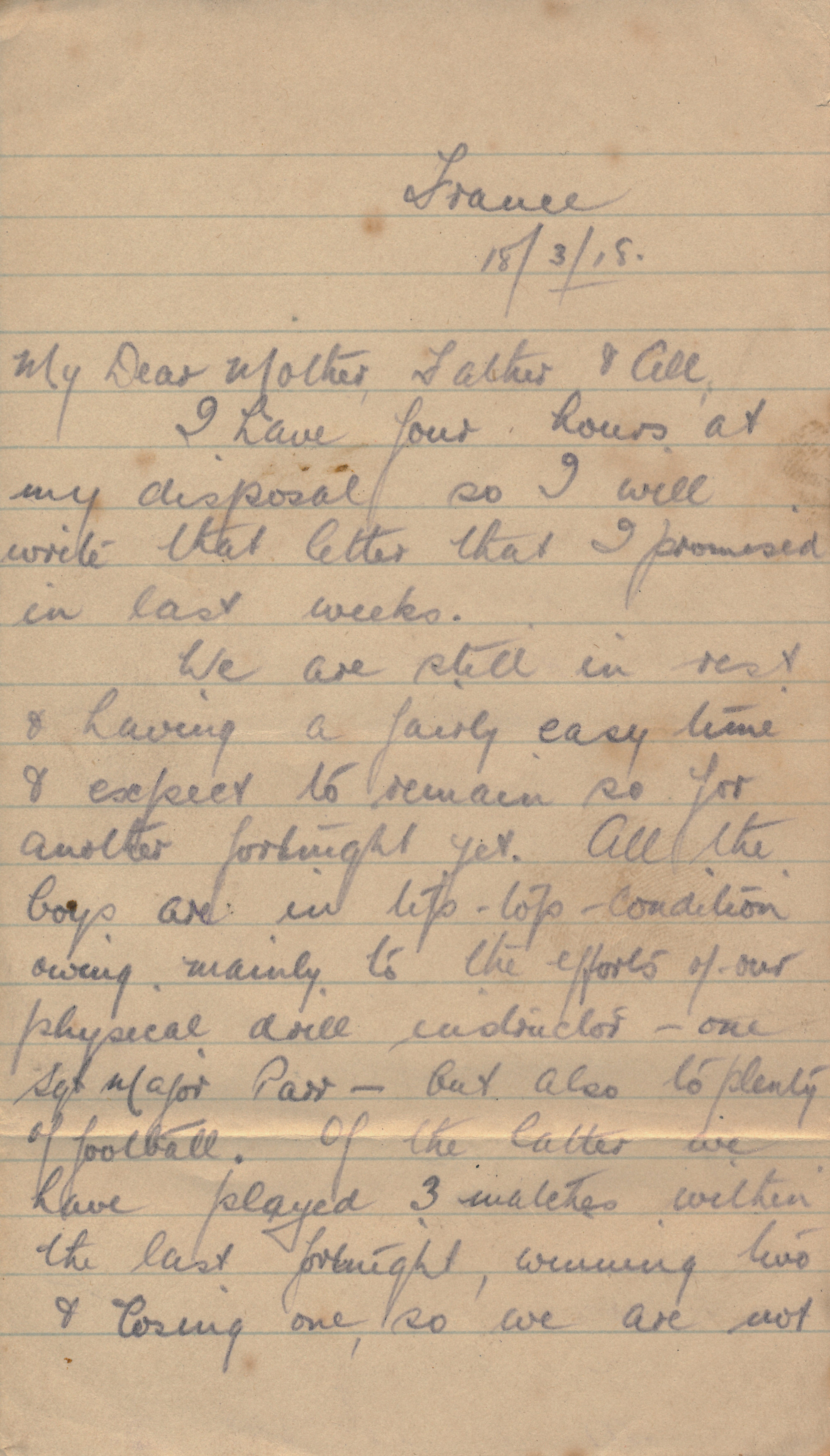 Christie Letter 18 March 1918