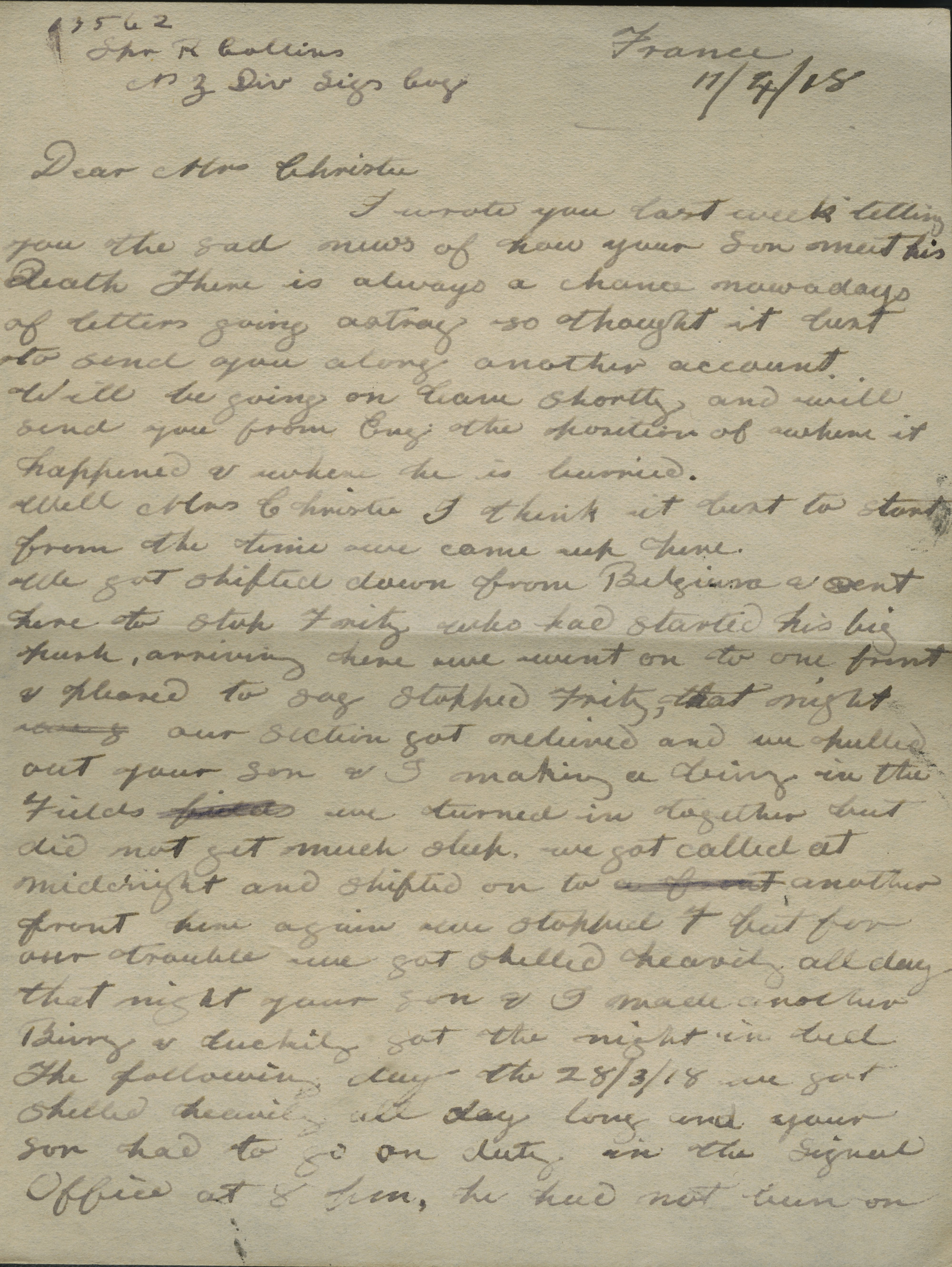 Christie Letter 11 April 1918 (Collins)