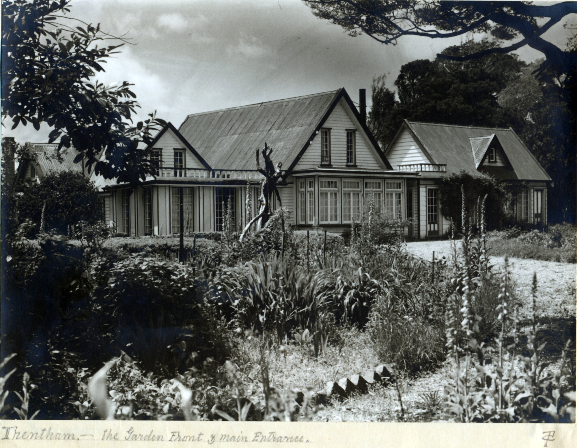 Old house; Barton homestead album  1; 'The Manor House', Trentham; garden front