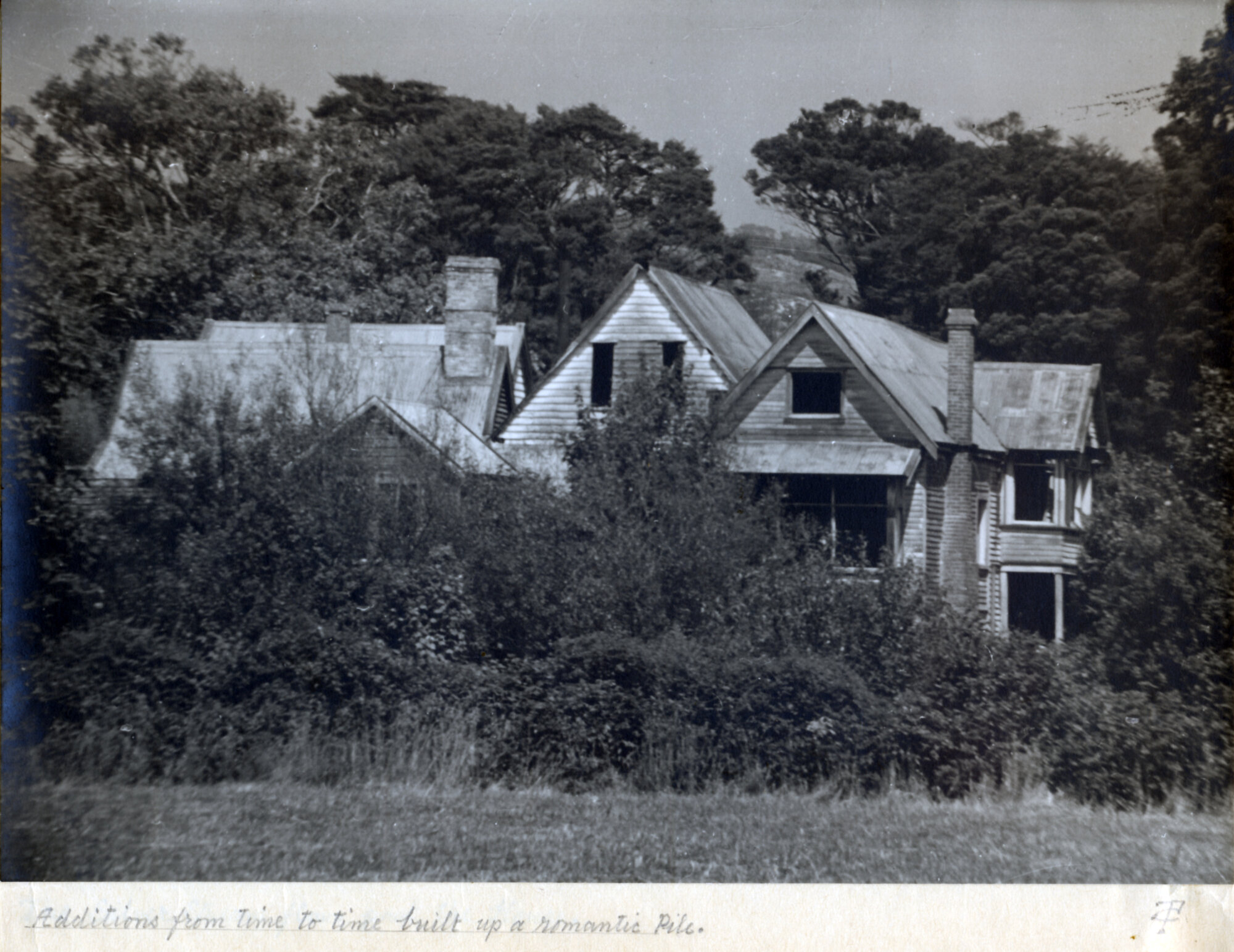 Old house; Barton homestead album  5; 'The Manor House', Trentham; 'A Romantic Pile'.
