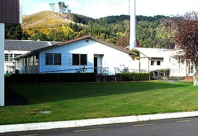 Dunlop factory buildings; Lockwood building and wheelchair ramps