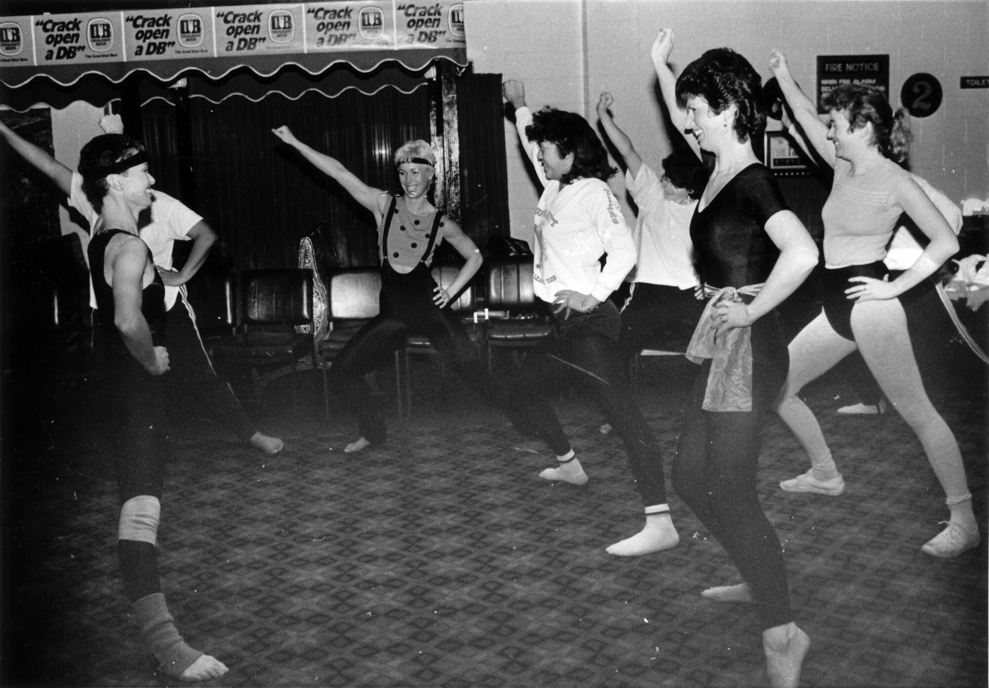 Rimutaka Tavern; Tuesday-morning exercise class, led by instructor Jill Bond.