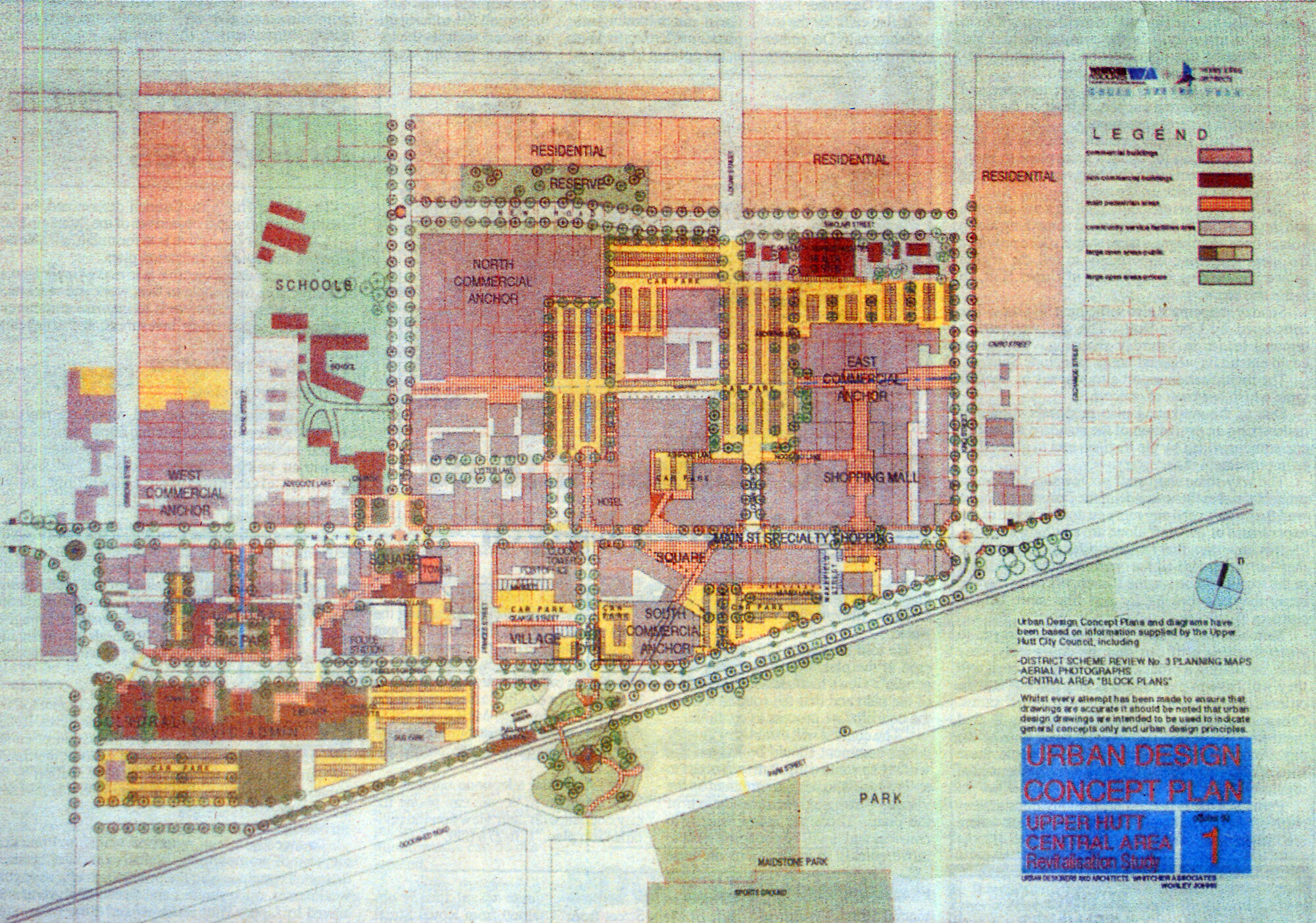 Traffic management 1990; original proposal, with Queen Street closed