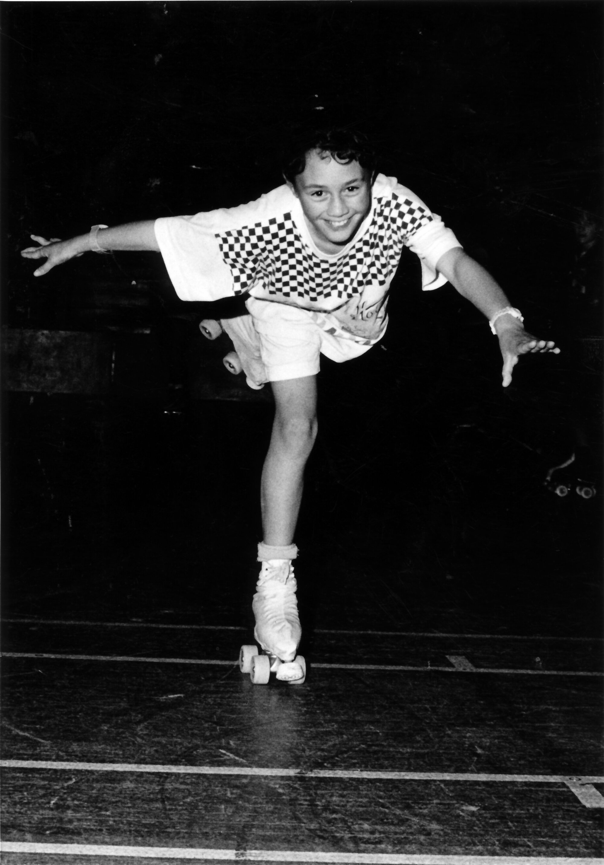 Roller skating; Crystal Jones in a 24-hour fund-raising 'skate-a-thon', Civic Centre.