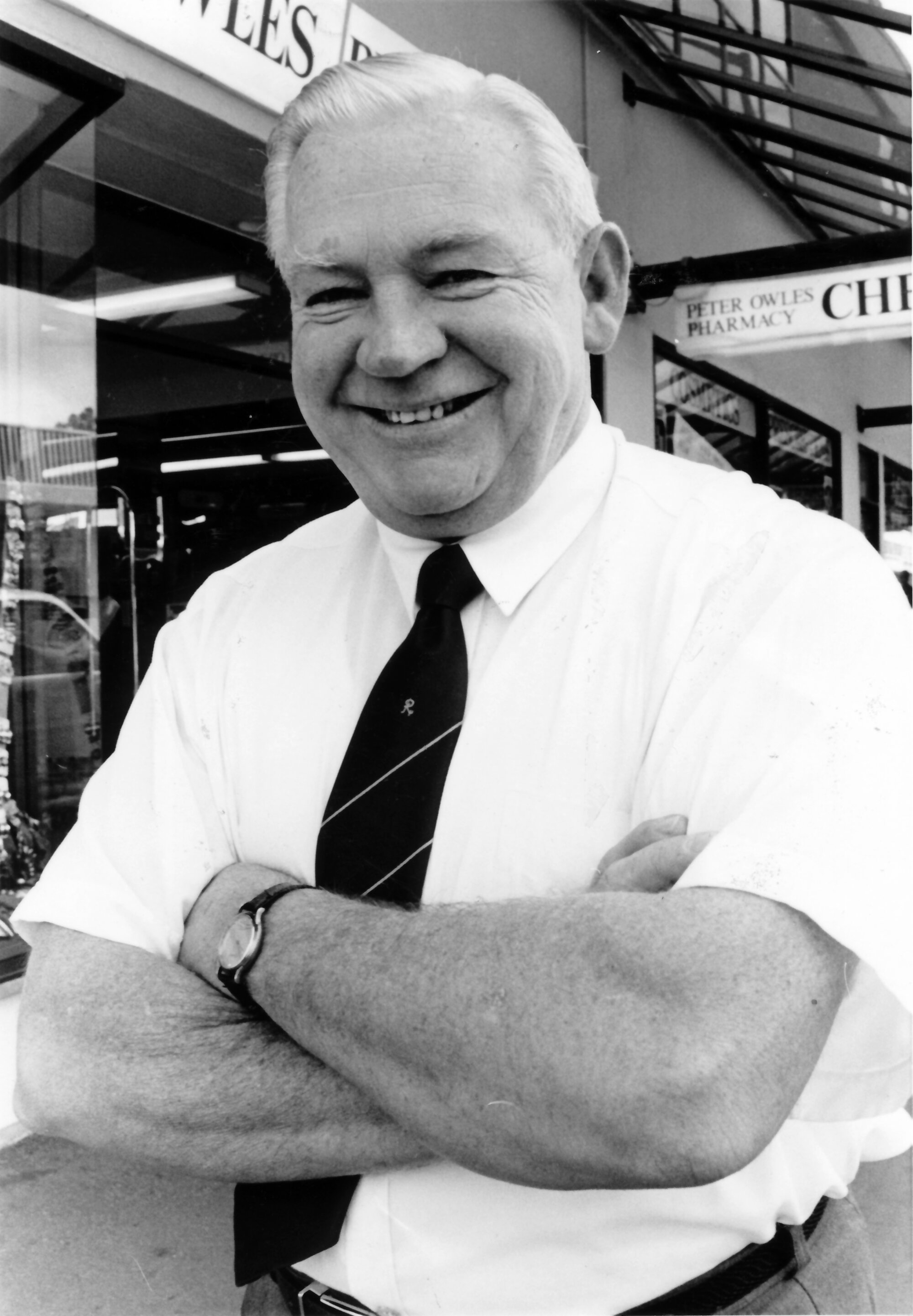 Peter Owles, pharmacist; president of retailers' association.