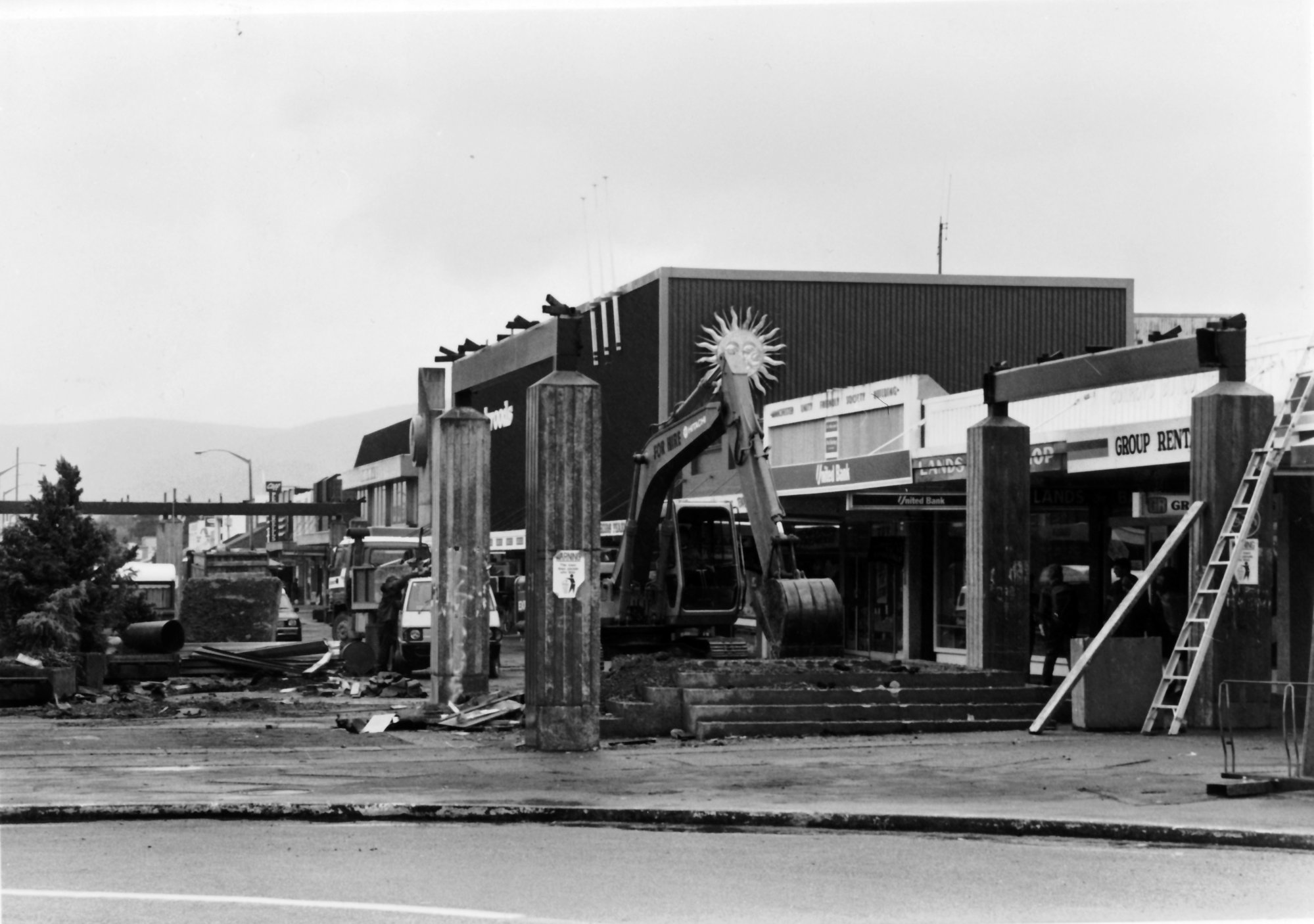 Main Street; pedestrian precinct demolition; looking west from Russell Street 3.