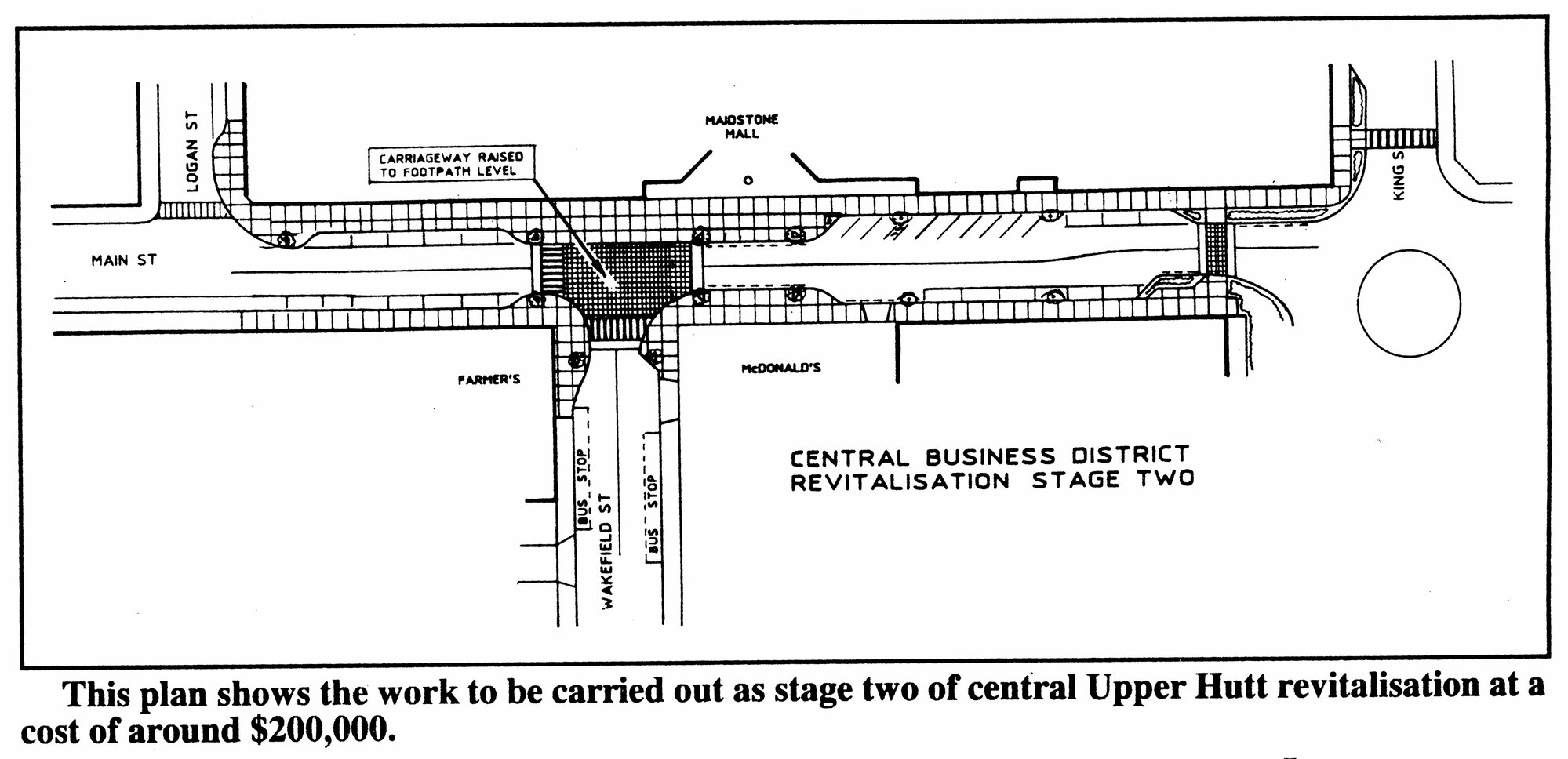 Traffic management 1992; Main Street; changes, Logan Street to King Street.