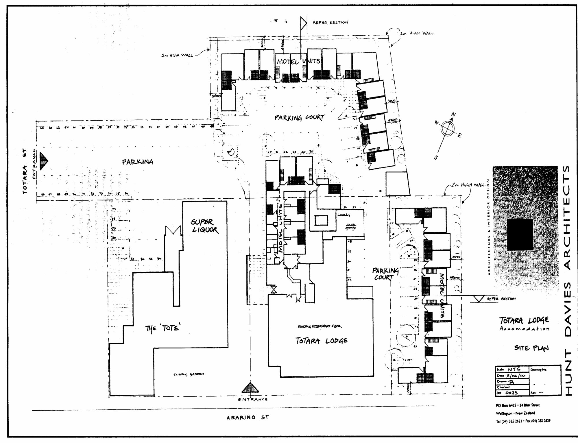 Totara Lodge, 68 Ararino Street; addition of 29 rooms; architects' plan