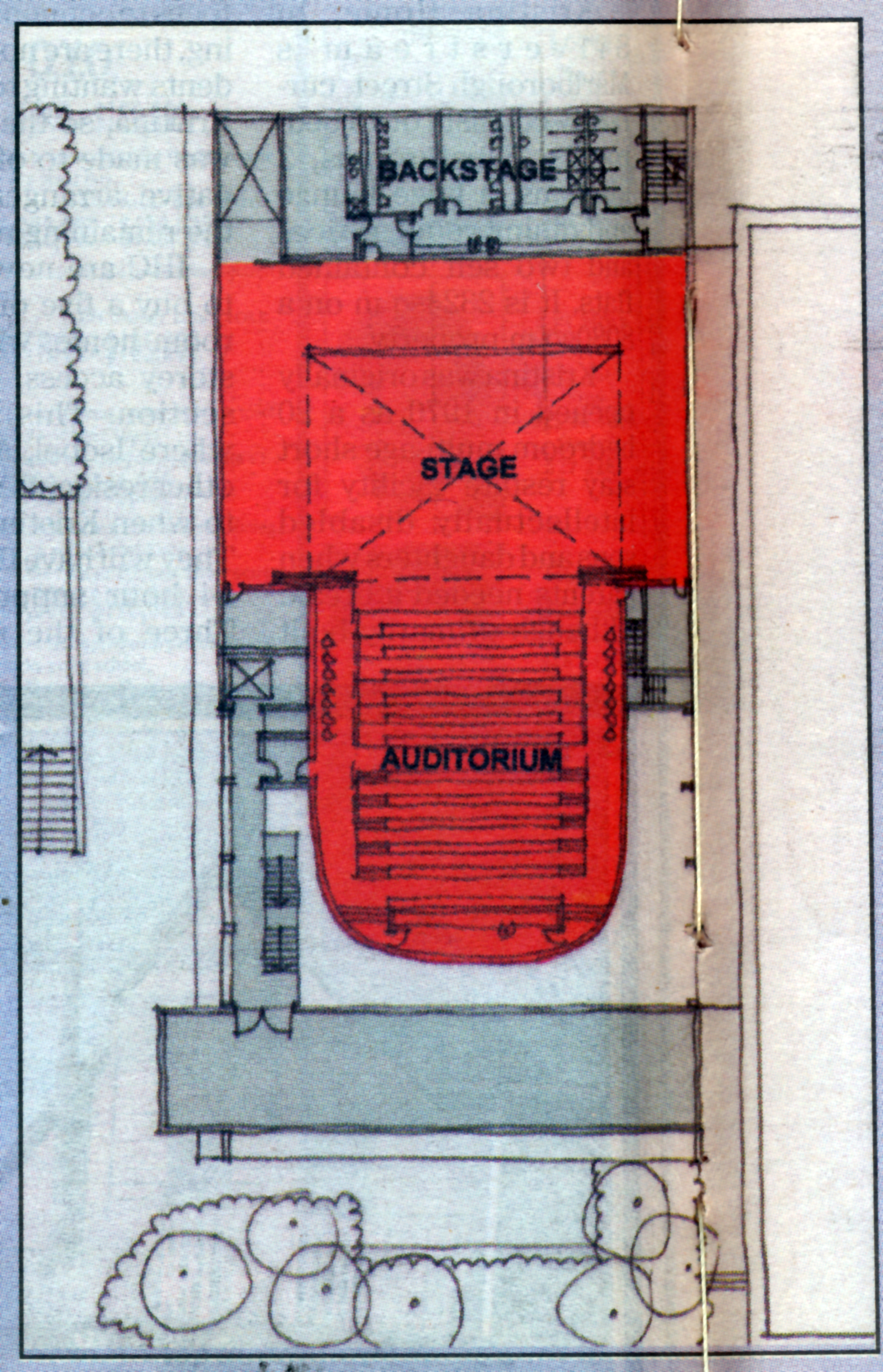 Civic Centre; addition of arts centre; plan at theatre level.