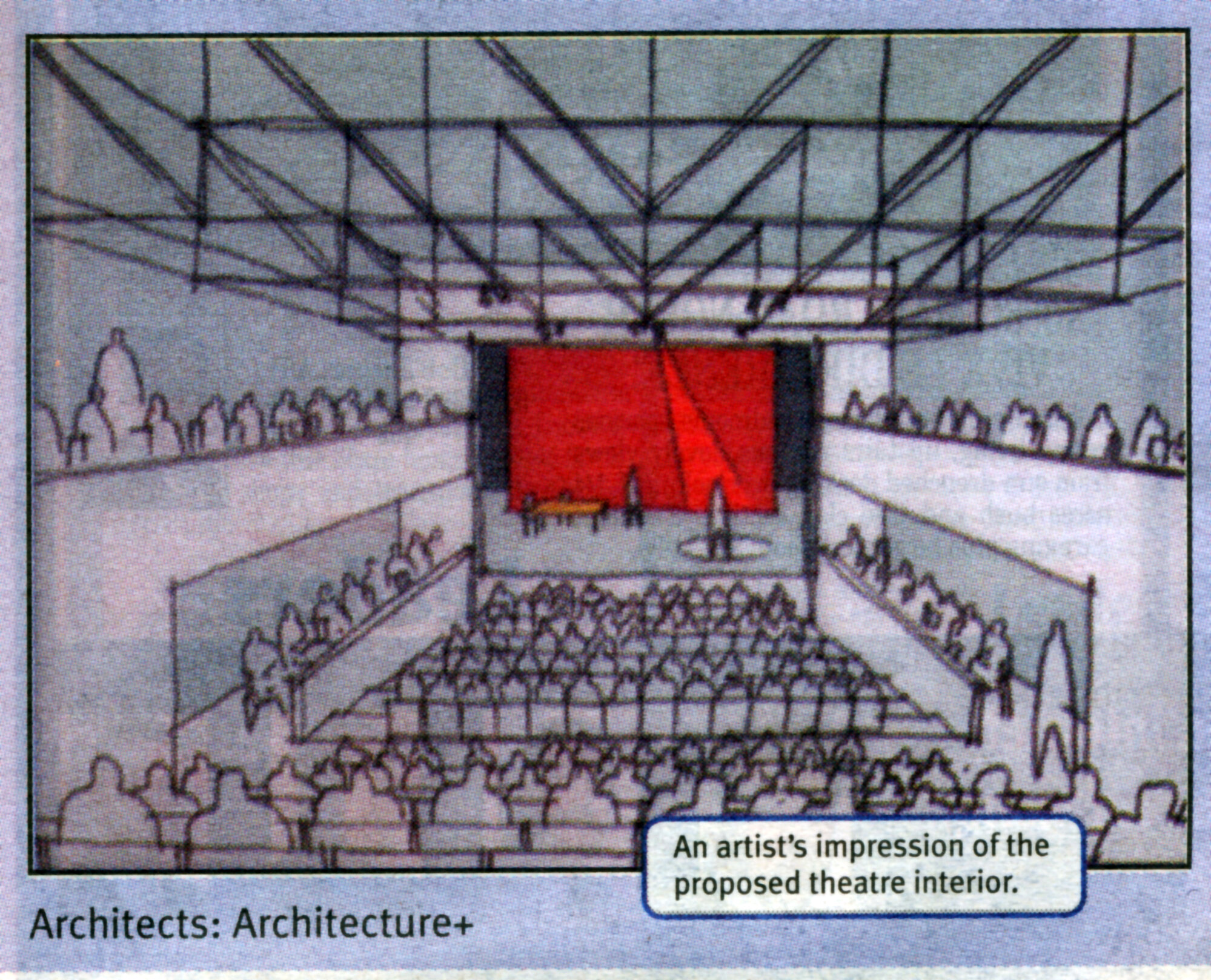 Civic Centre; addition of arts centre; theatre; view of the stage.