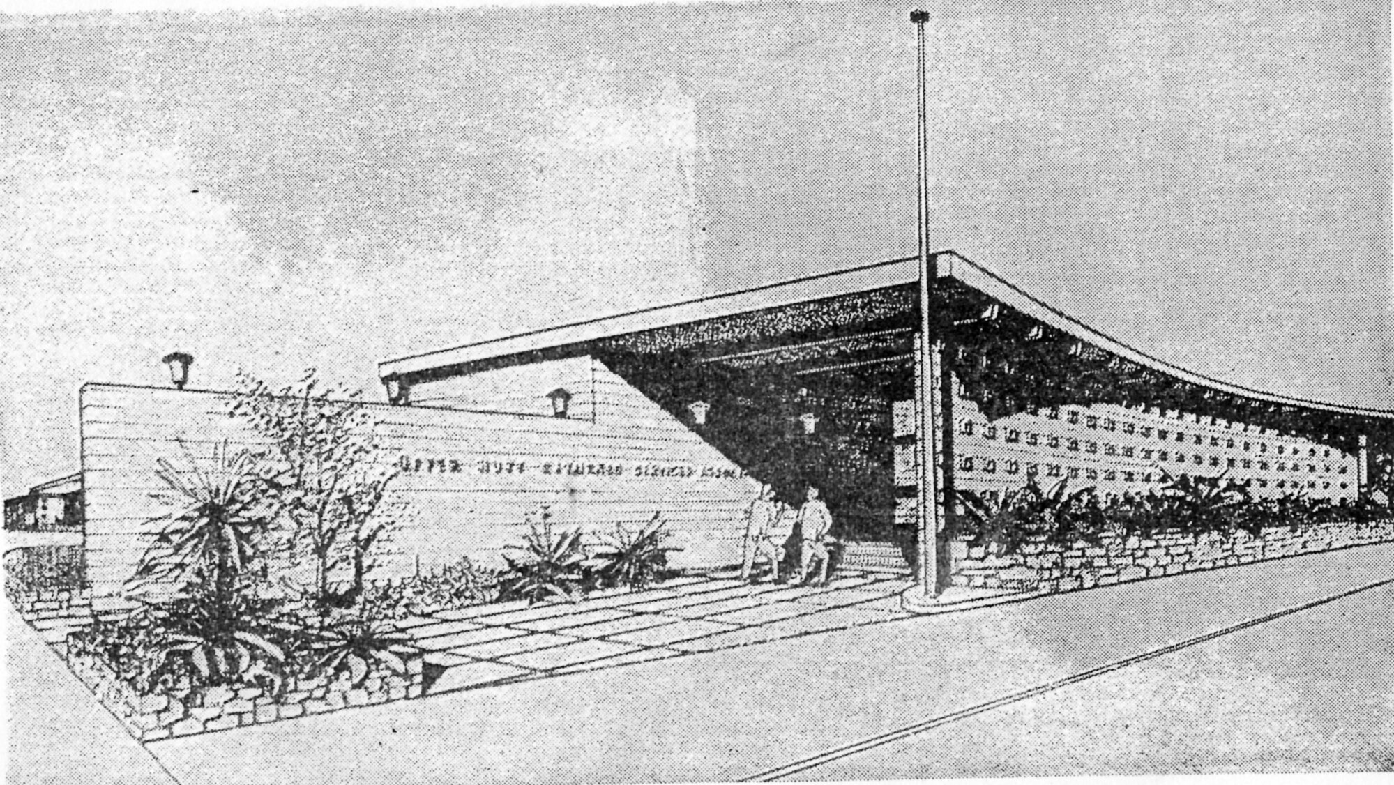 RSA clubrooms extension, 1969; architect's drawing of the frontage