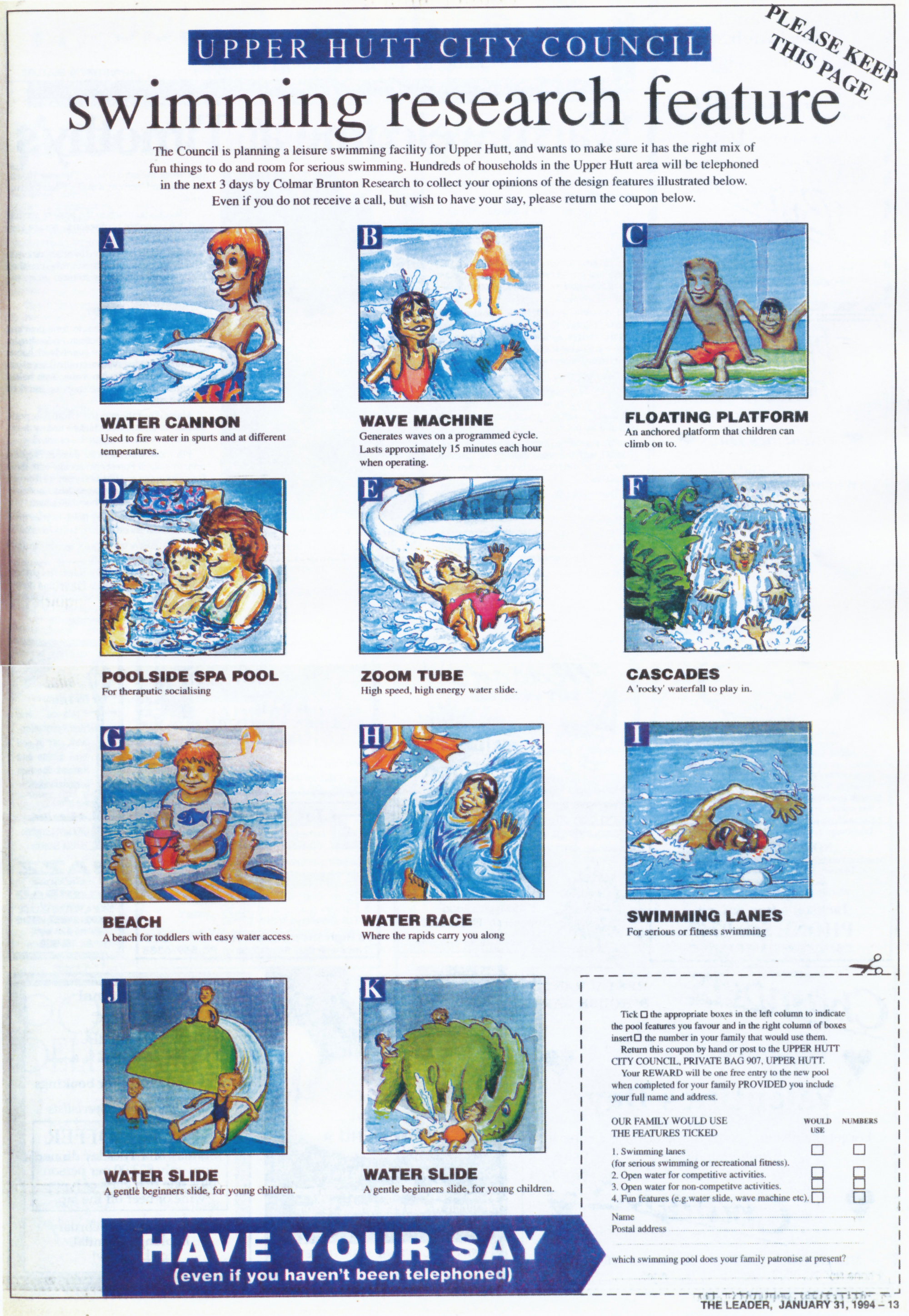 Swimming pool option cartoons