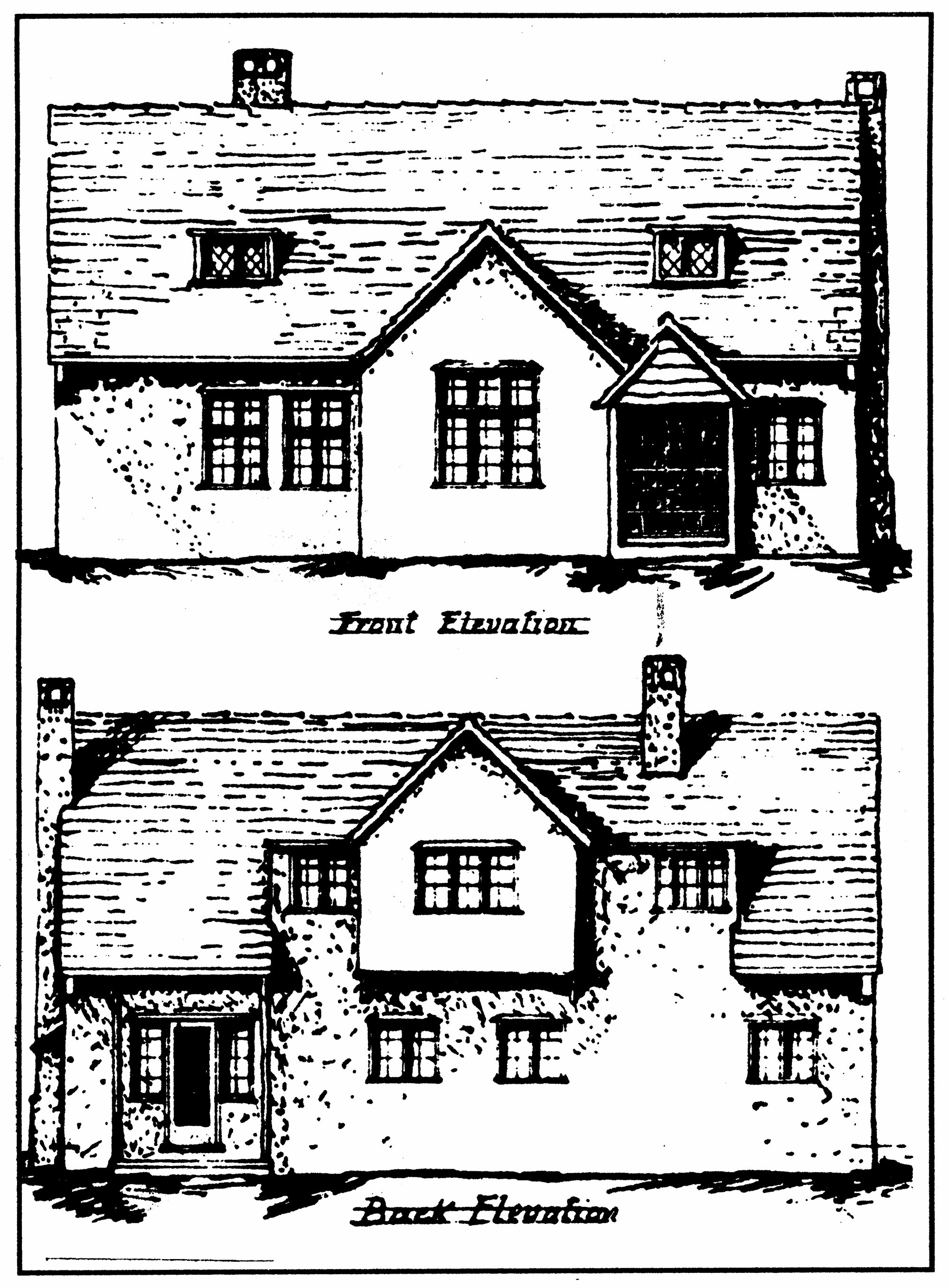 Chapman-Taylor house for A S Winton; front and back elevations.