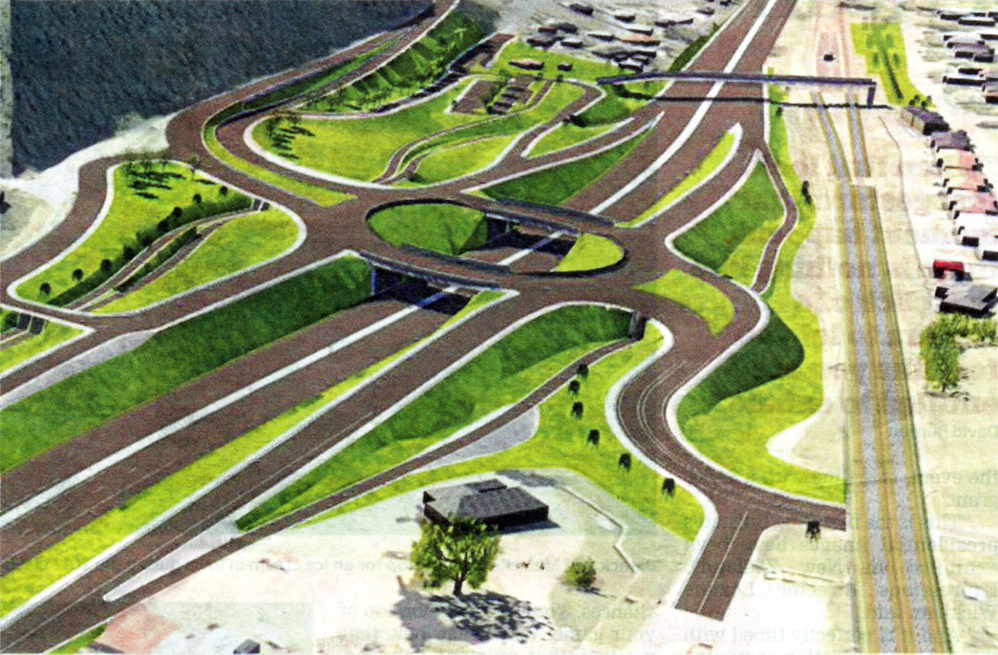 Haywards intersection, State Highways 2 and 58; proposed two-level interchange, 2015.