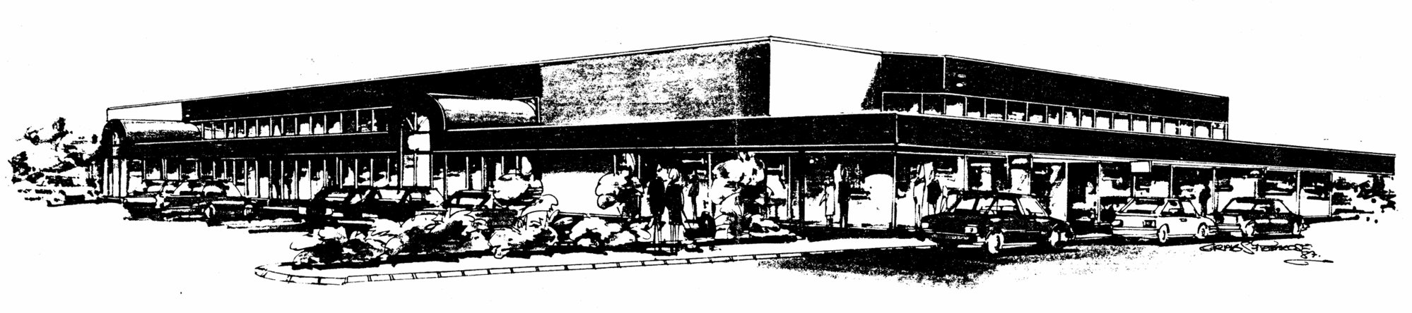 Foodtown supermarket proposal, Queen Street, looking north-east; architect's perspective drawing. 