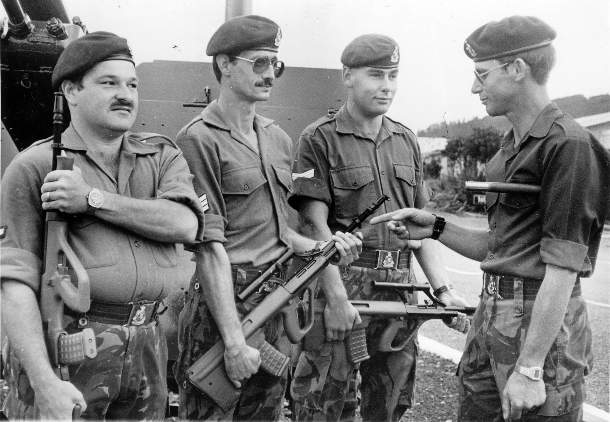Army; drill positions adopted for the Steyr AUG 5.56-mm rifles.