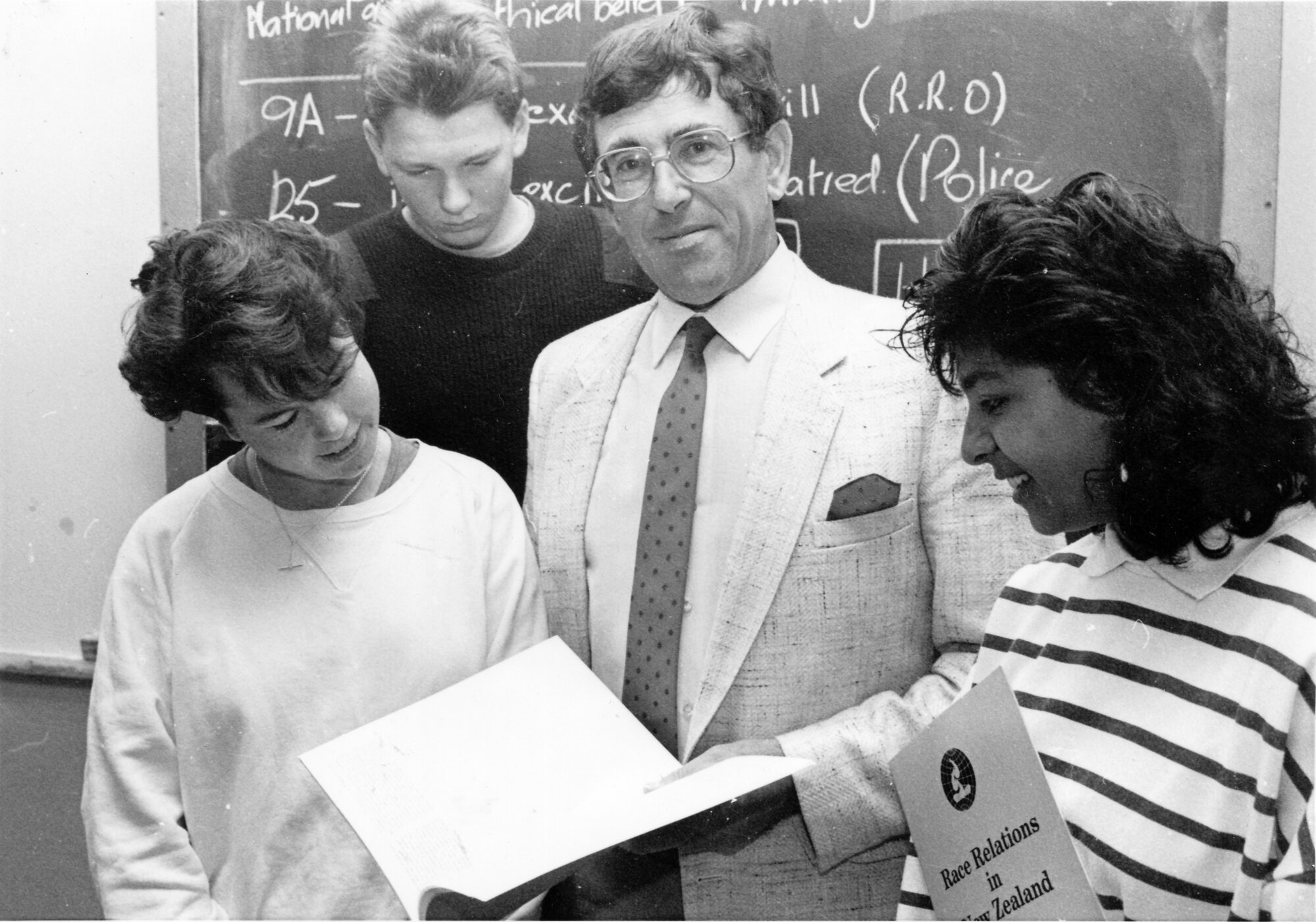 Upper Hutt college visit; Race Relations Conciliator Walter Hirsh.