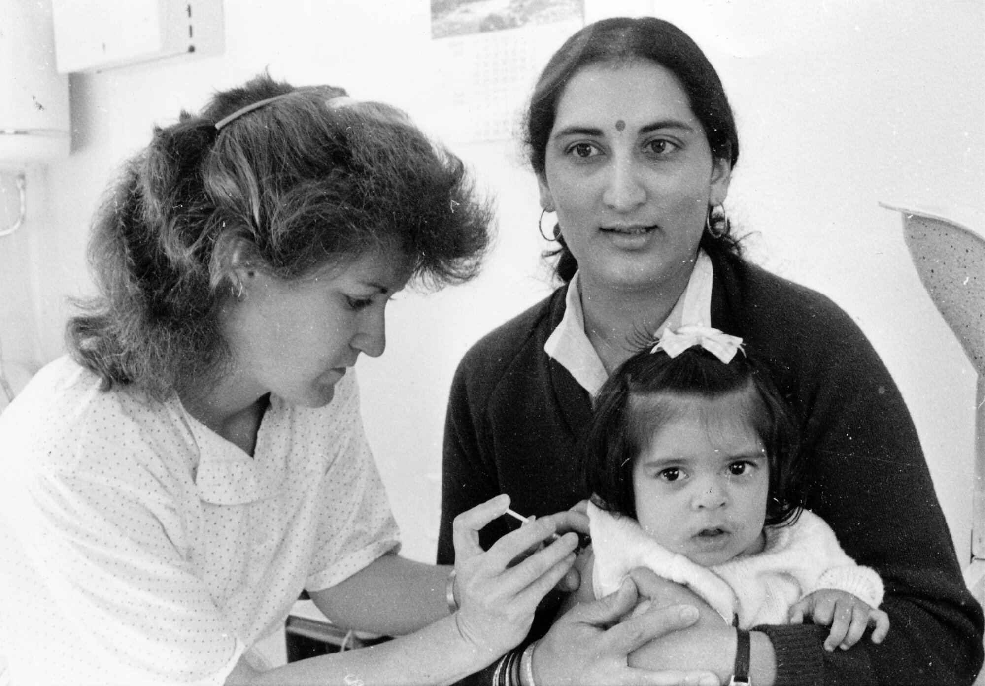Hepatitis B vaccination; public health nurse Lindie Hunt, Mrs Asha Gandhi and Meera.