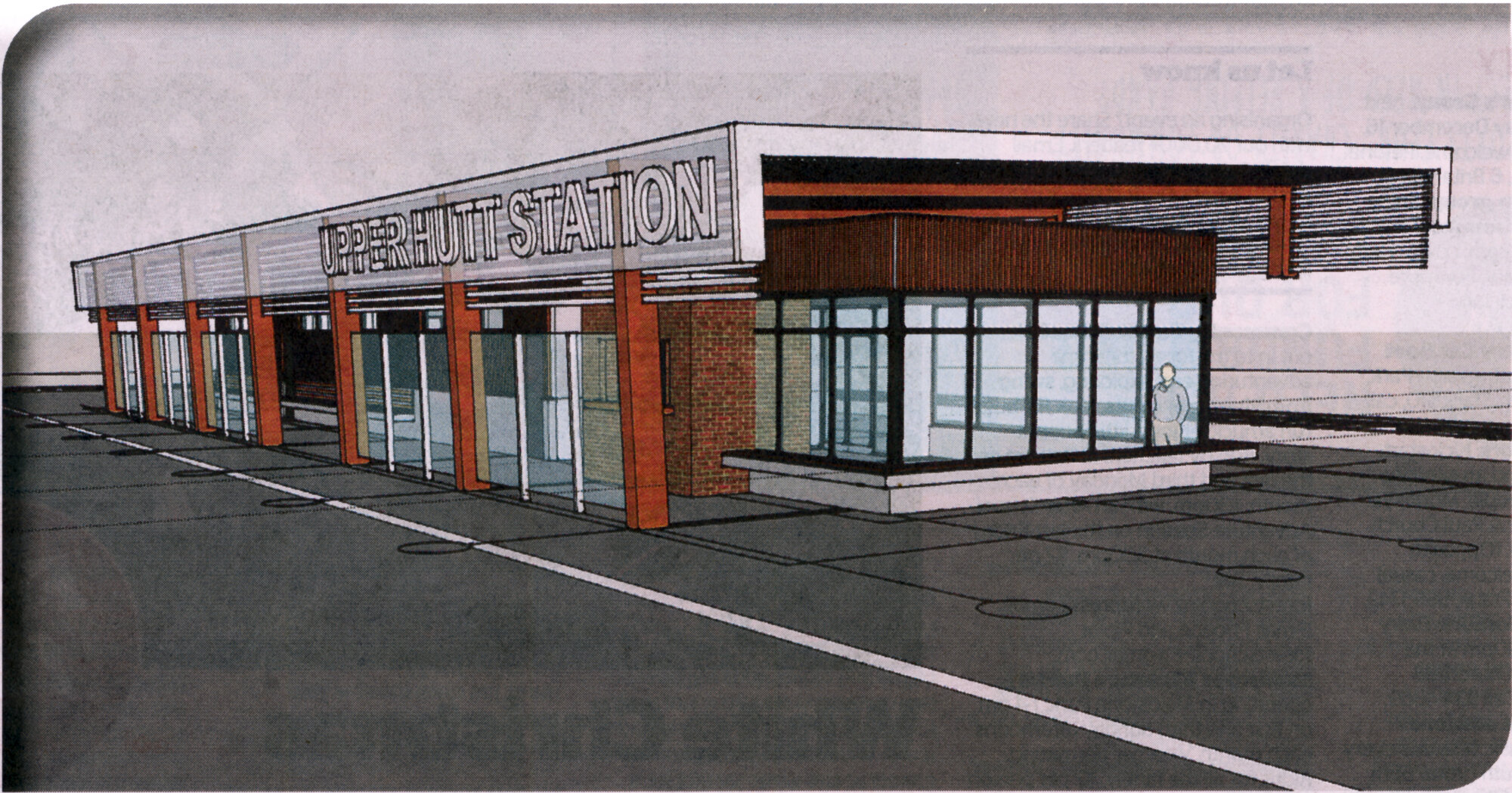 Upper Hutt railway station 2015 17; architect's drawing