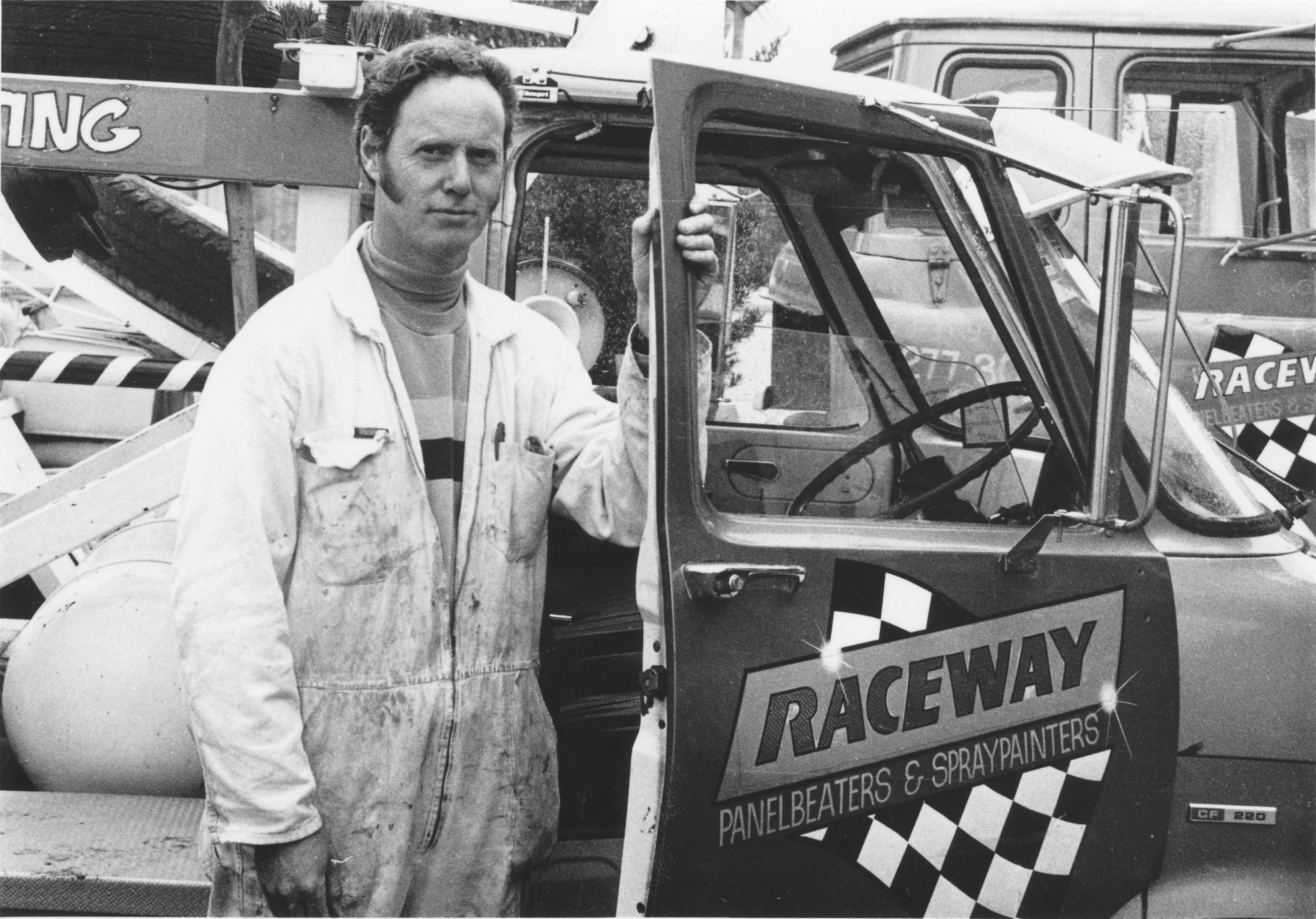 Raceway Motors, 34 Camp Road, Trentham; Dave Brown and tow trucks. He had just taken on an A-grade mechanic for motor repairs.