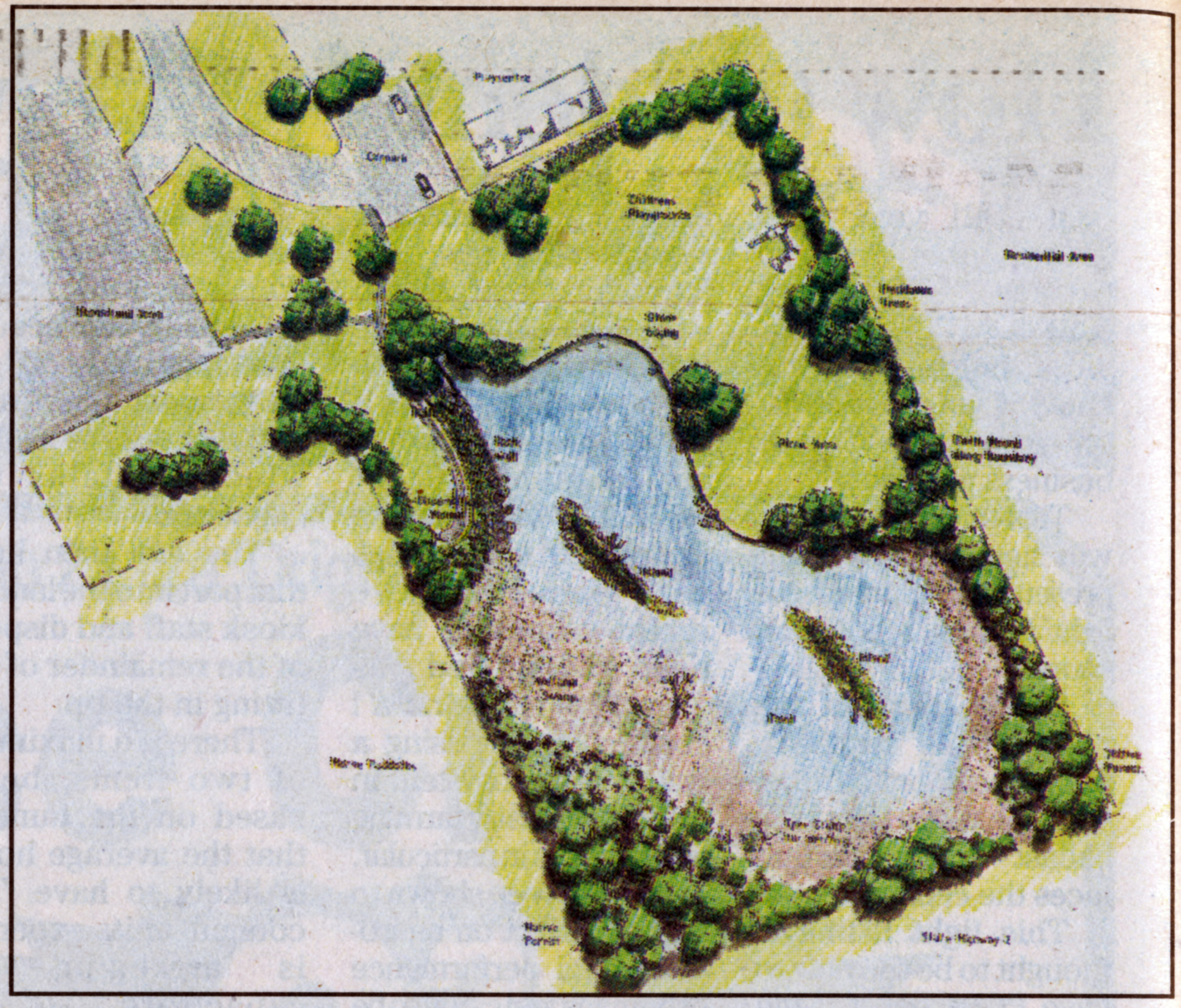 Birchville Park, State Highway 1;  pond and wetland design.