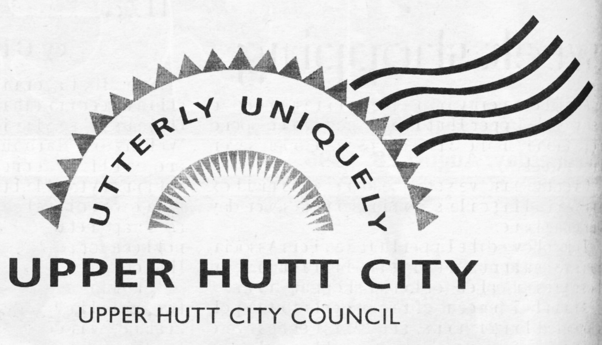 Upper Hutt city logo 'Utterly Uniquely', adopted August 1996