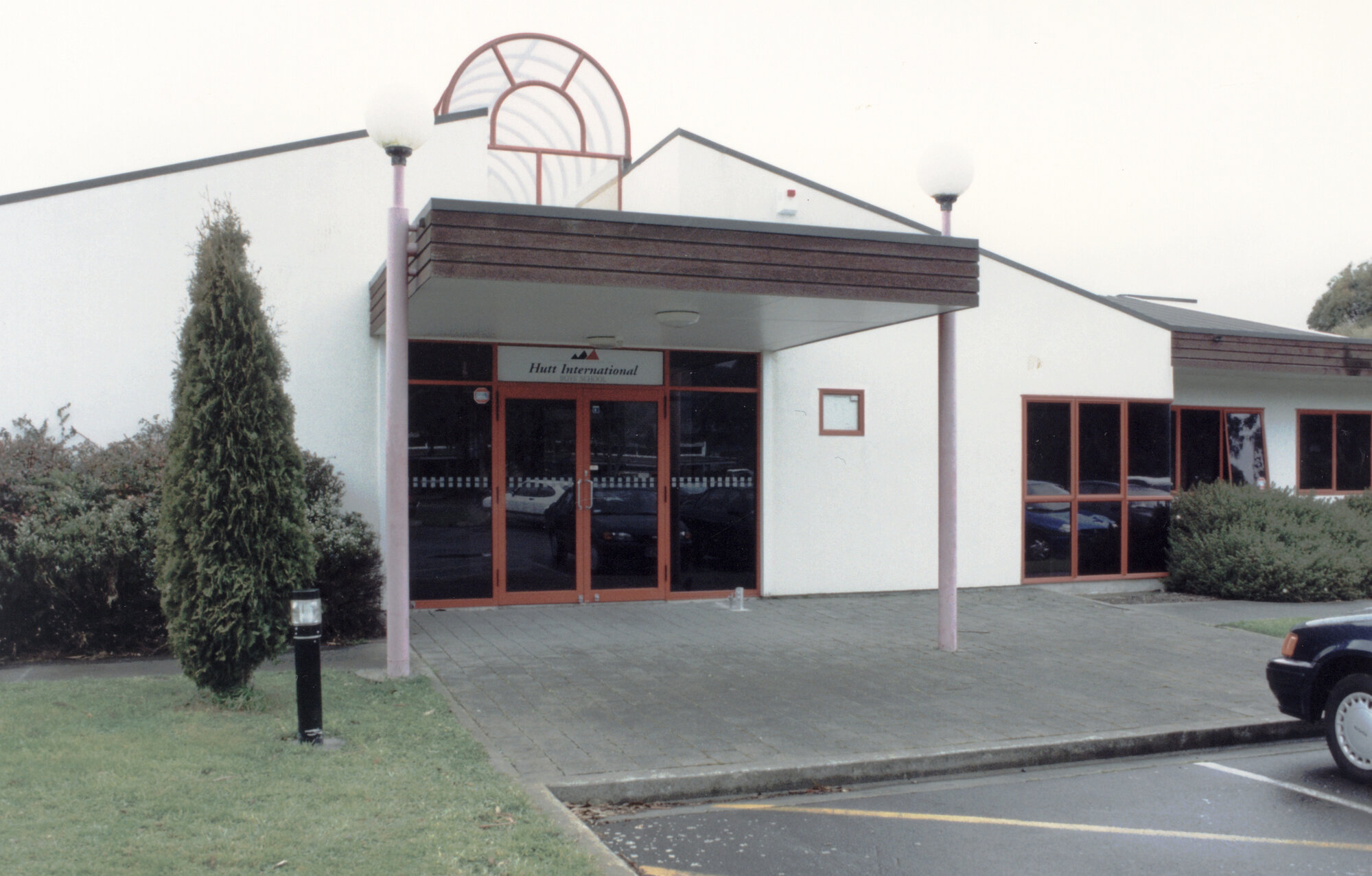 HIBS; Hutt International Boys' School uses northernmost part of Police transport training centre as performing-arts block.