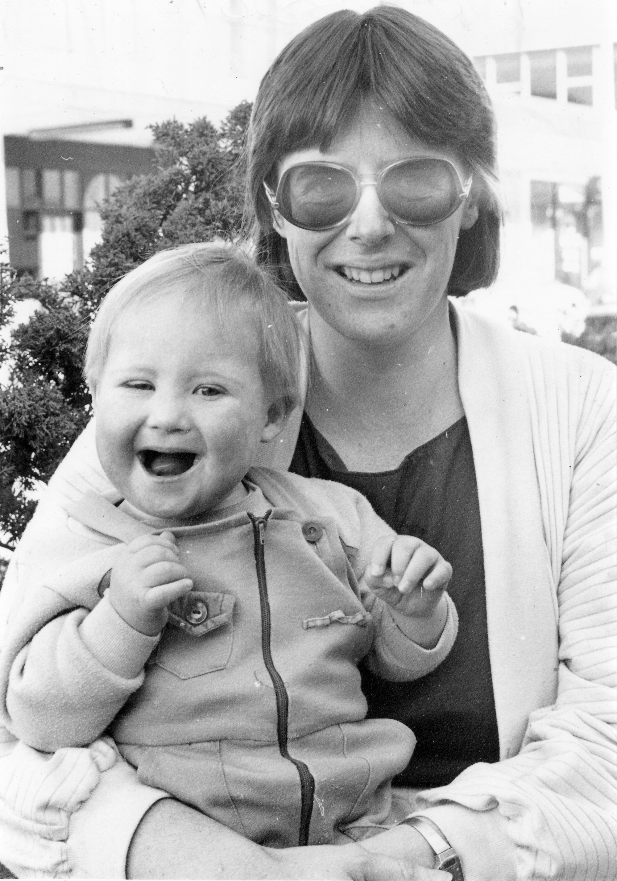 Marion Bayne, with 18-month-old David; wanting early intervention in the normalising of handicapped children.