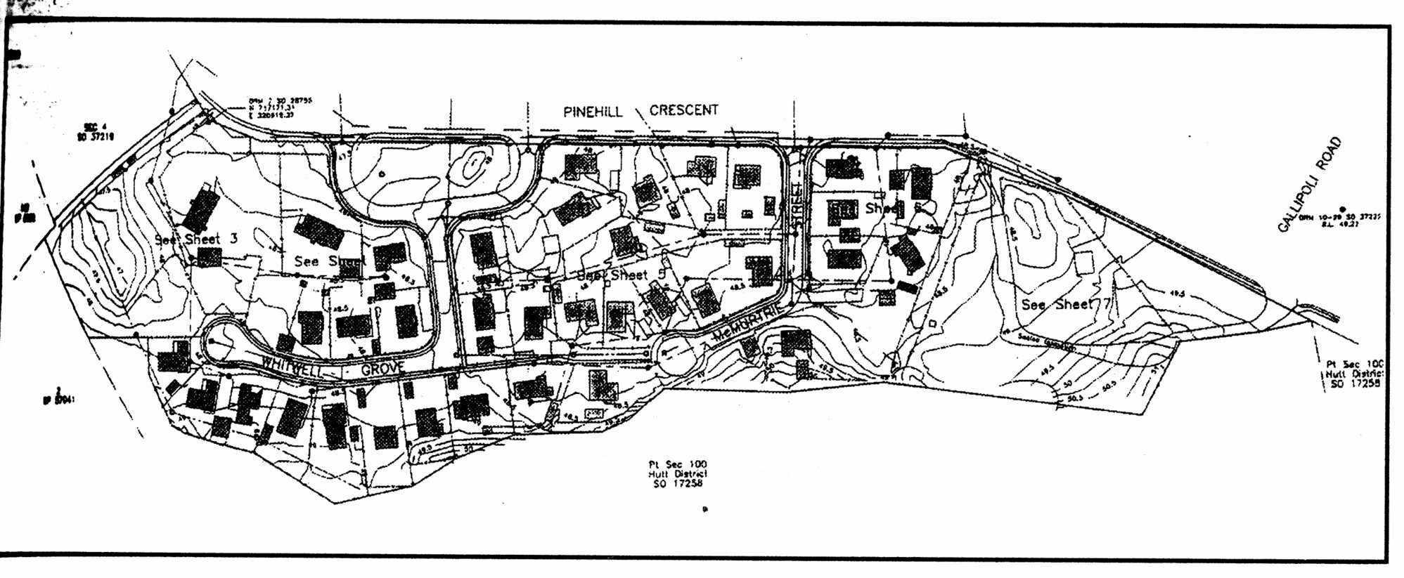 Pinehill Crescent; former prison houses and streets.