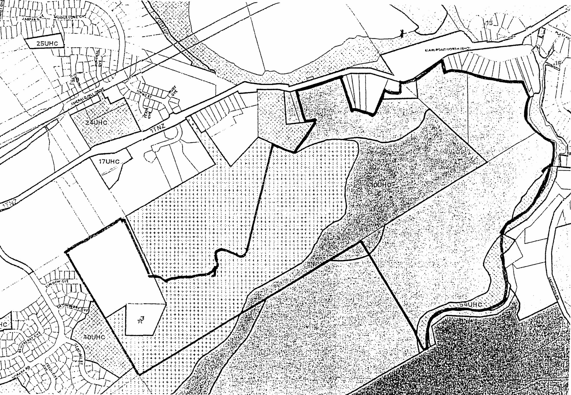 Housing development plan, 2001; Mount Marua subdivision; outline of the area involved.
