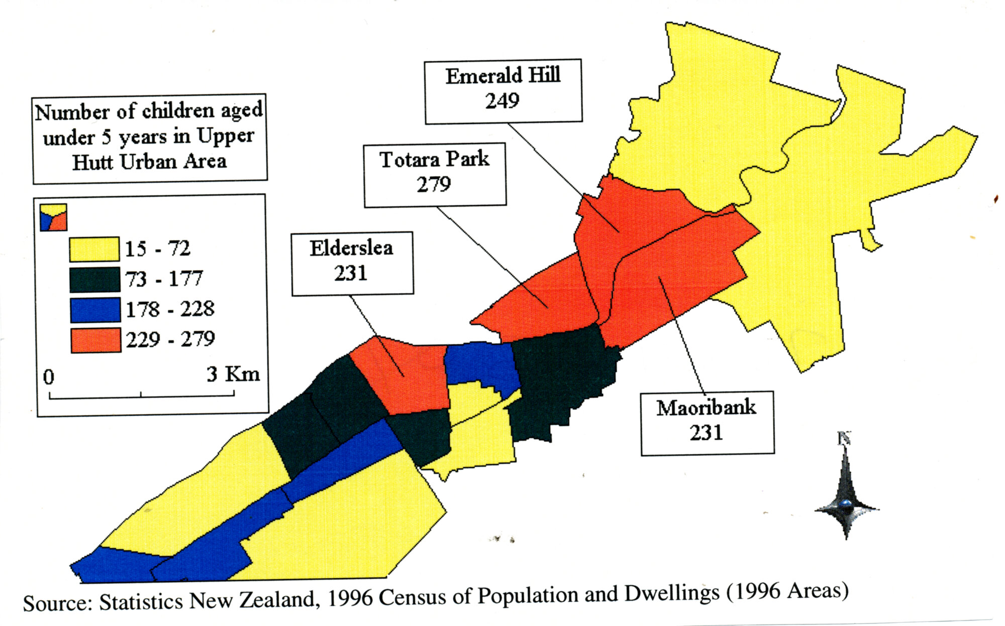 1996 census; children under five years old.
