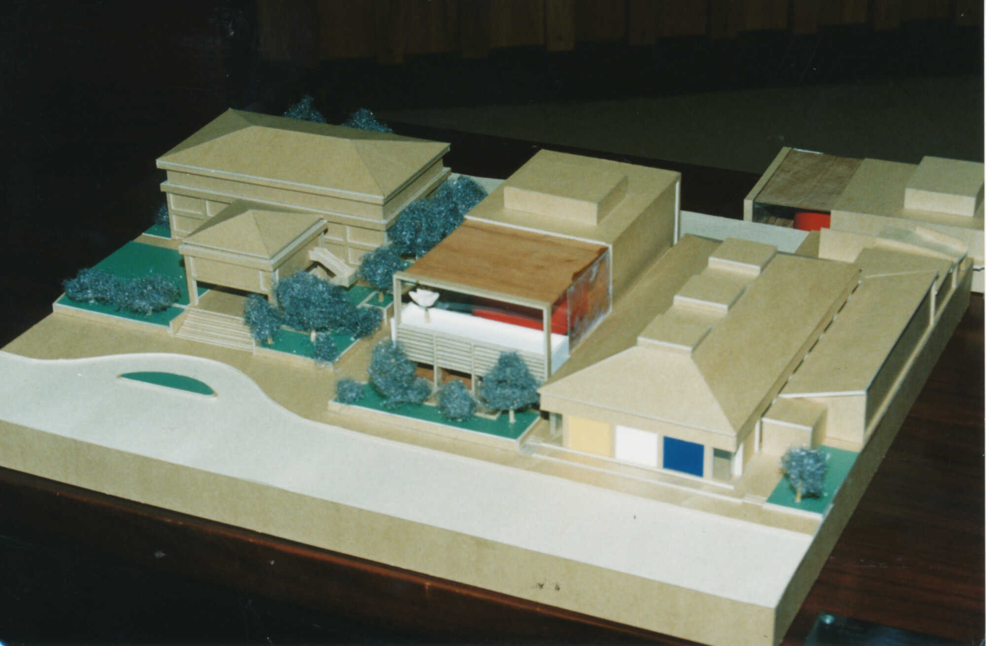 Civic buildings; model including new Arts Centre