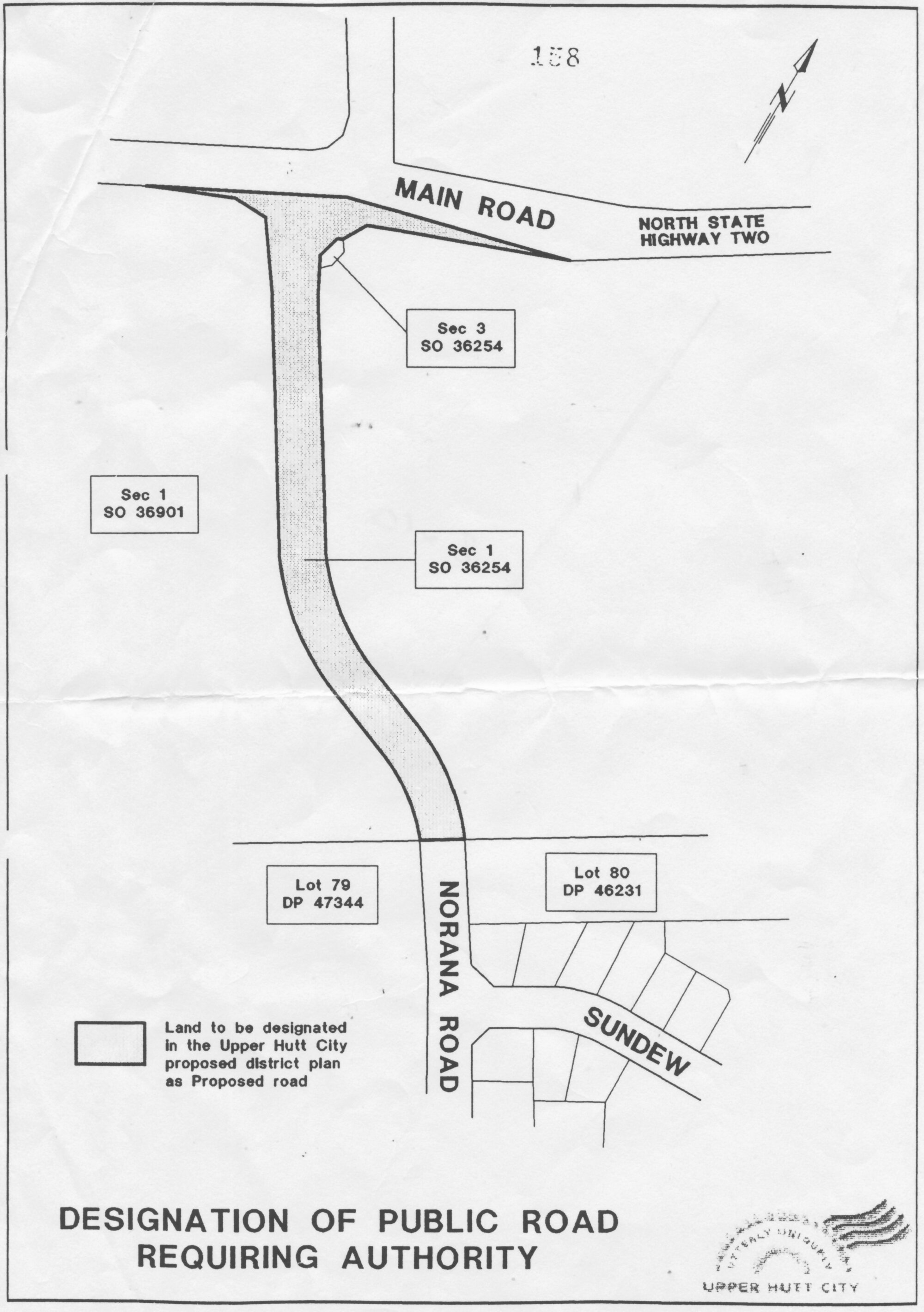 Traffic management 2000; intersections of SH2, Norana Road extension, and paper road opposite.