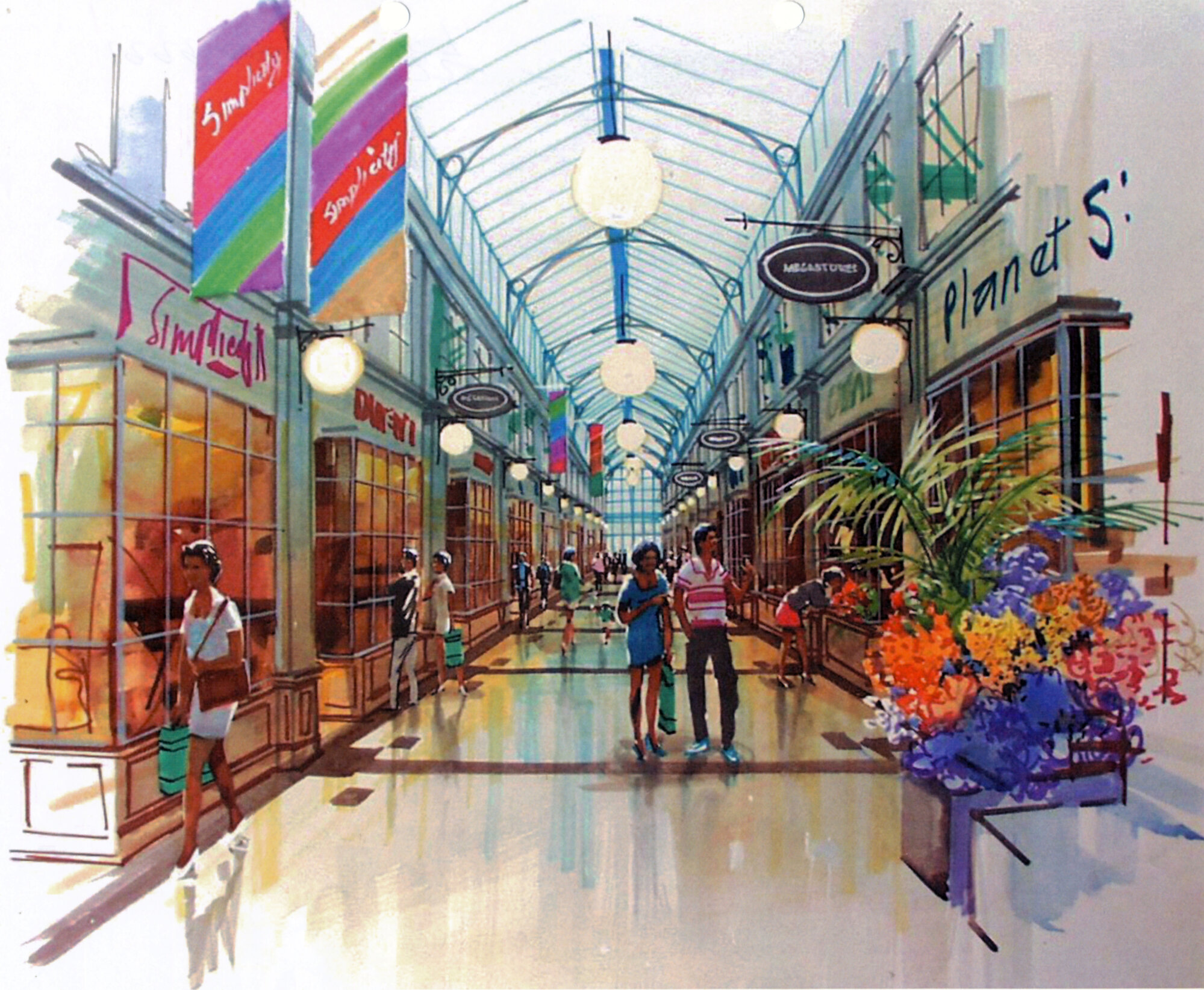 ProMall project; artist's sketch of an interior.
