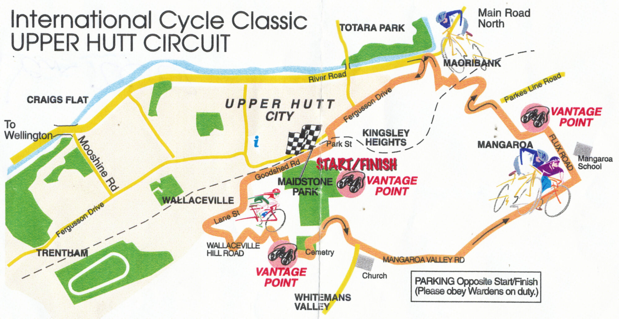 Cycling; Trust House Cycle Classic; Upper Hutt stage; plan of the route.